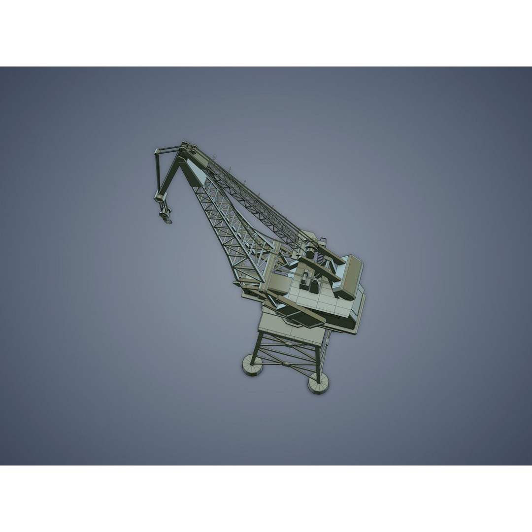 Dock Crane 3D Model – Low Poly Industrial Asset, FBX, PBR - View 14
