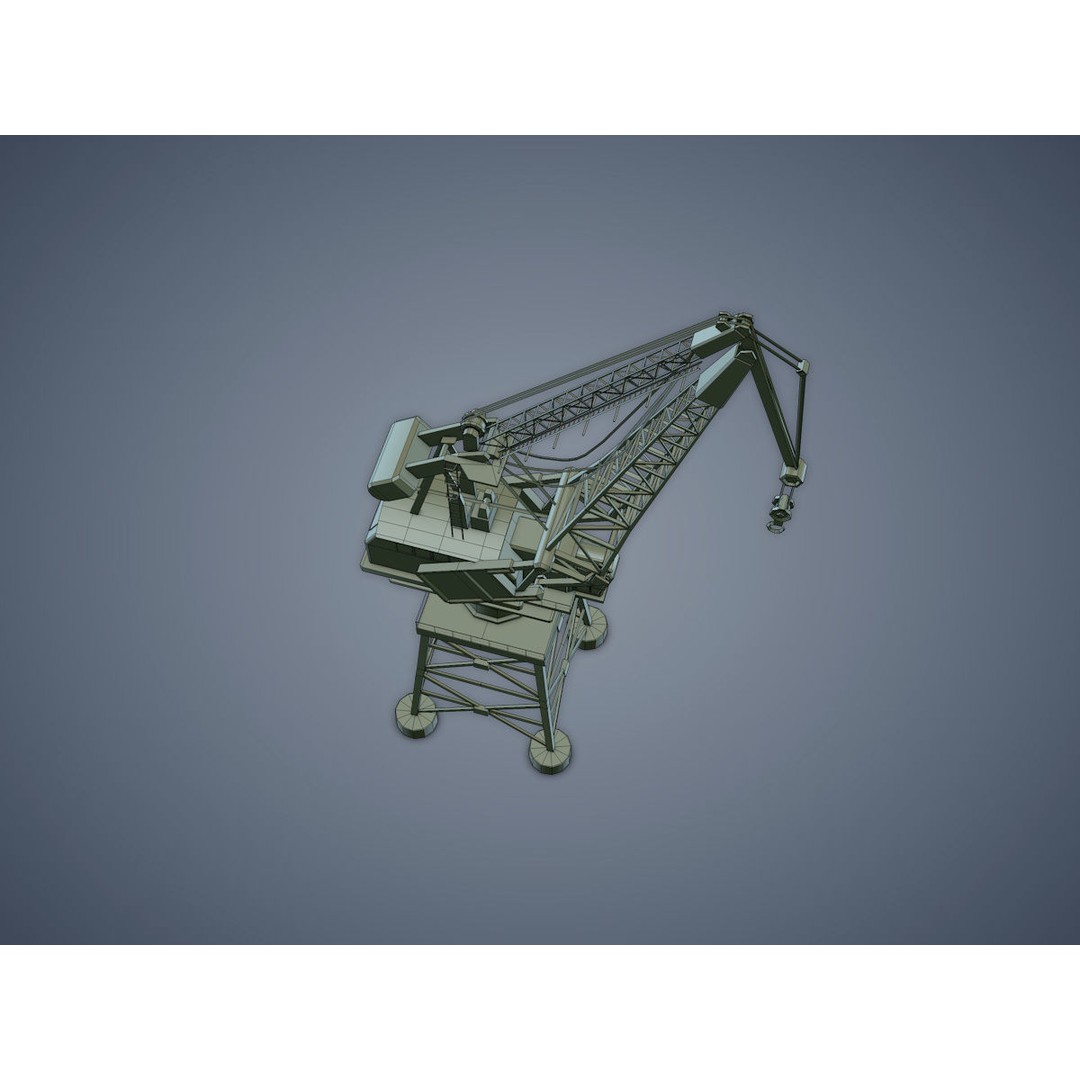 Dock Crane 3D Model – Low Poly Industrial Asset, FBX, PBR - View 15