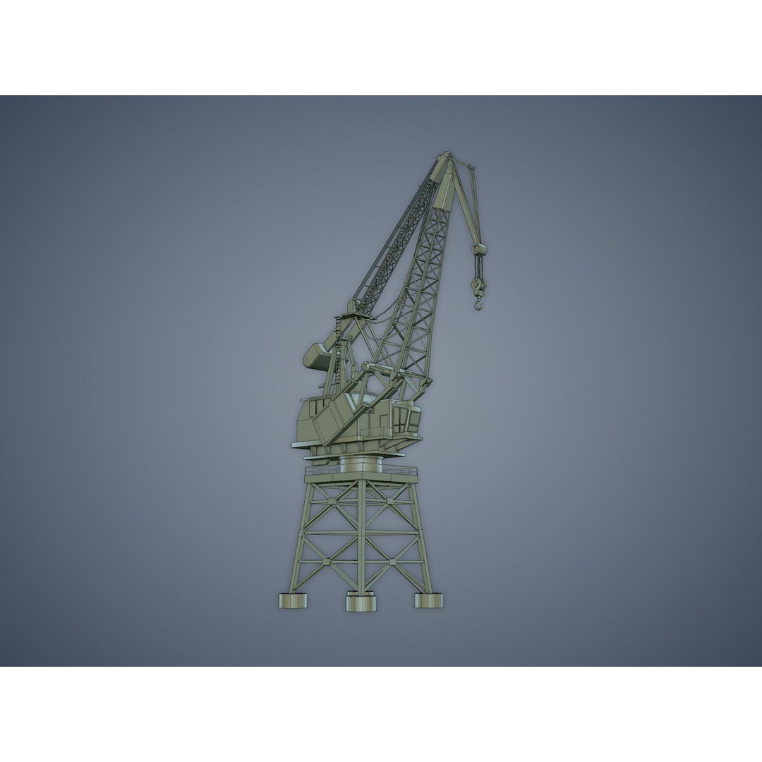 Dock Crane 3D Model – Low Poly Industrial Asset, FBX, PBR - View 16