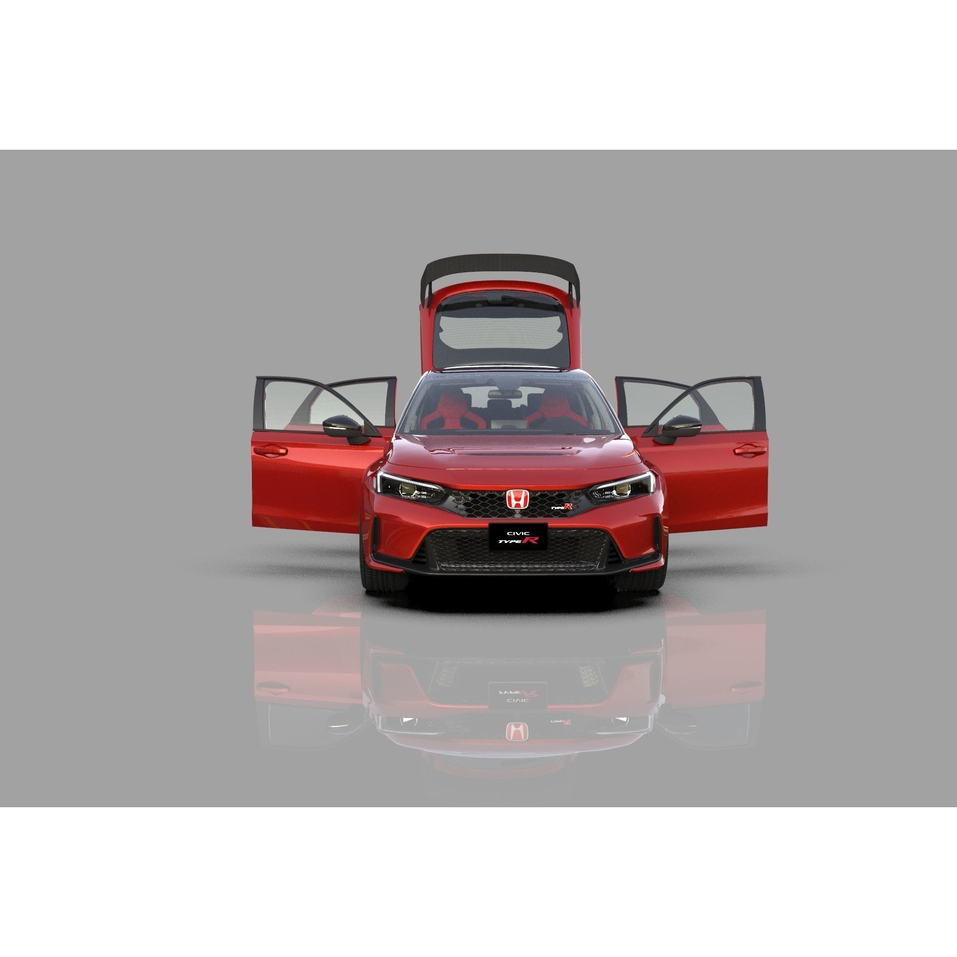 Honda Civic Type R 2022 - High-Poly 3D Model - View 10
