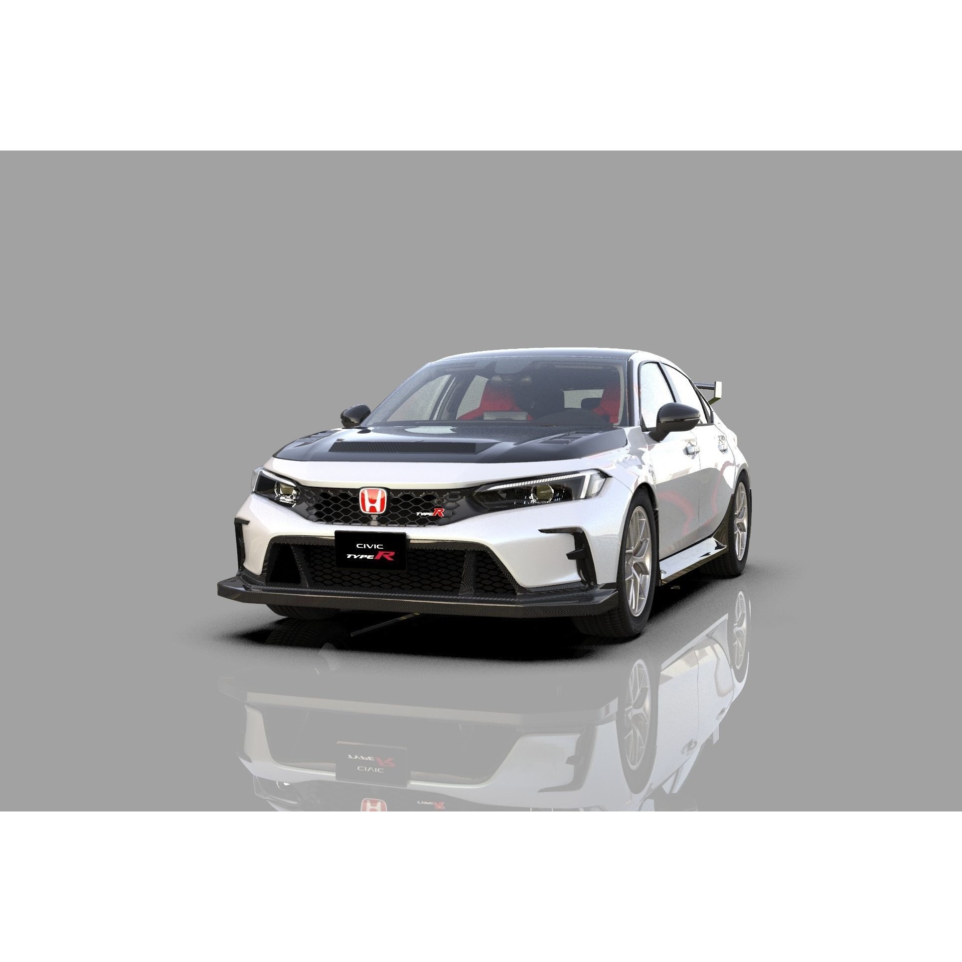 Honda Civic Type R 2022 - High-Poly 3D Model - View 13