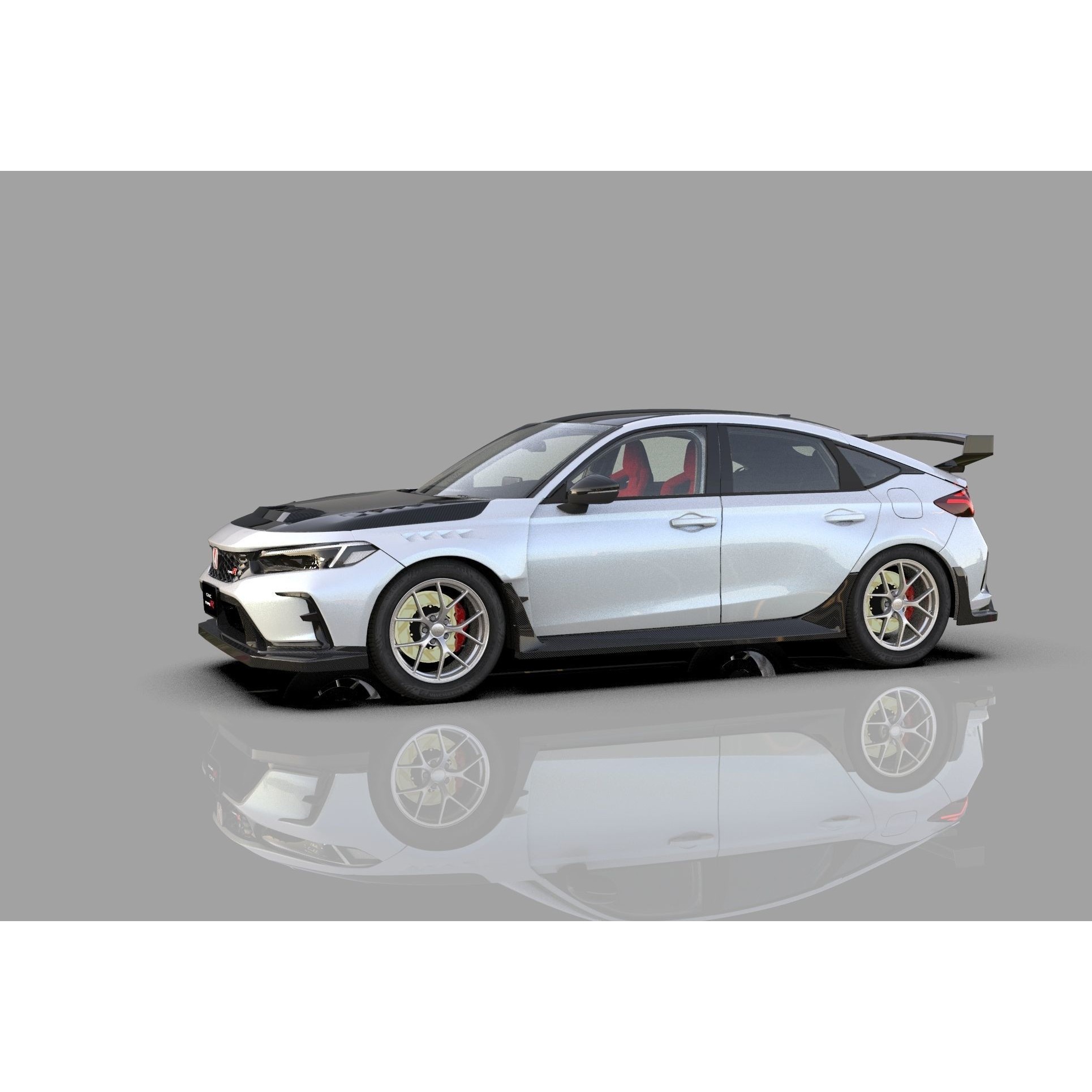Honda Civic Type R 2022 - High-Poly 3D Model - View 14