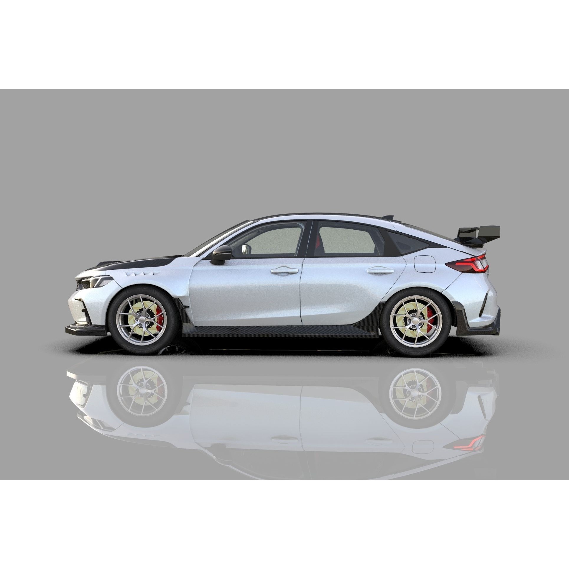 Honda Civic Type R 2022 - High-Poly 3D Model - View 15