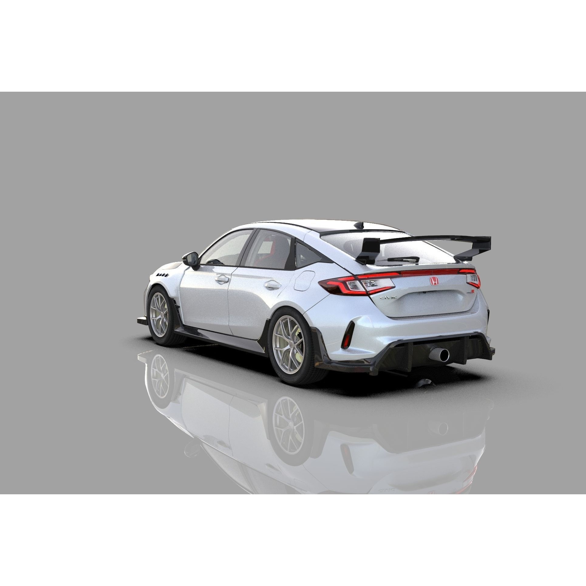Honda Civic Type R 2022 - High-Poly 3D Model - View 16