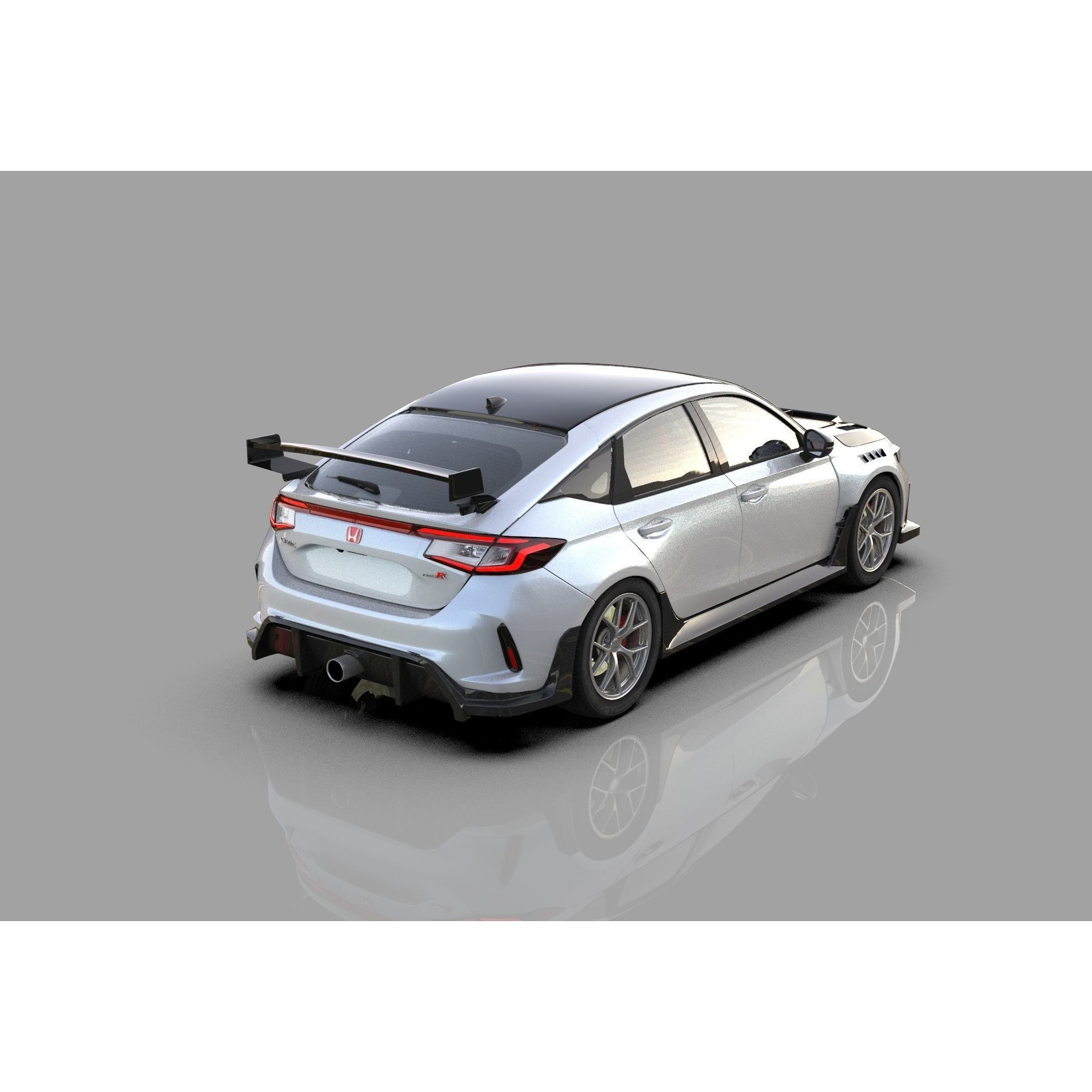 Honda Civic Type R 2022 - High-Poly 3D Model - View 17