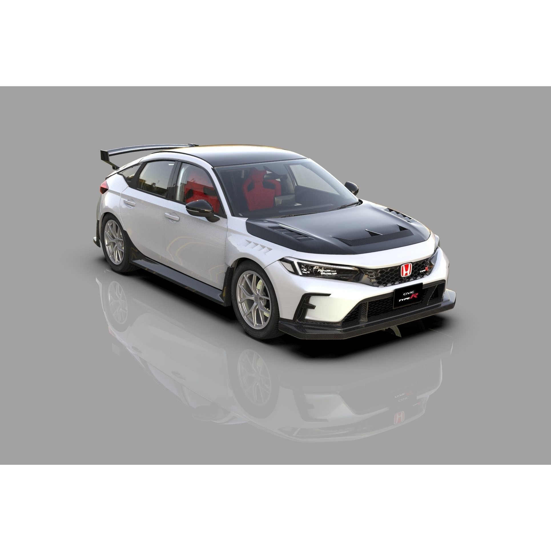 Honda Civic Type R 2022 - High-Poly 3D Model - View 18