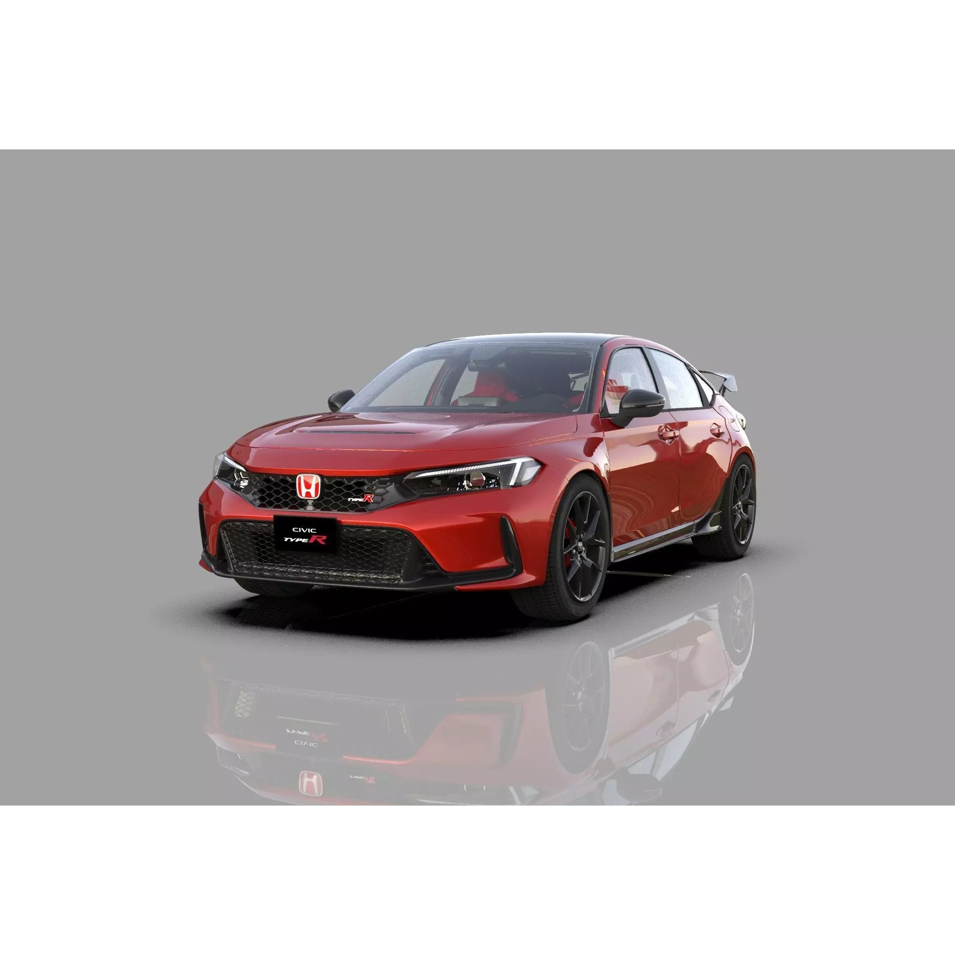 Honda Civic Type R 2022 - High-Poly 3D Model - View 2