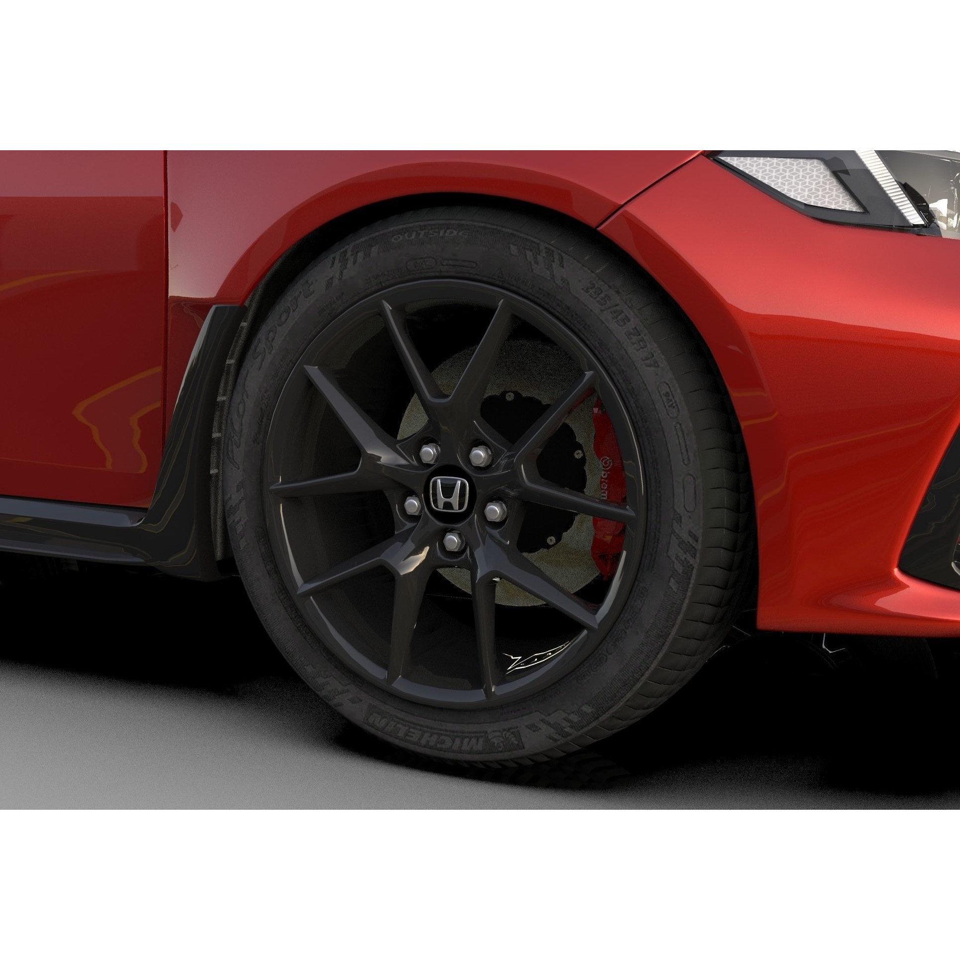 Honda Civic Type R 2022 - High-Poly 3D Model - View 20