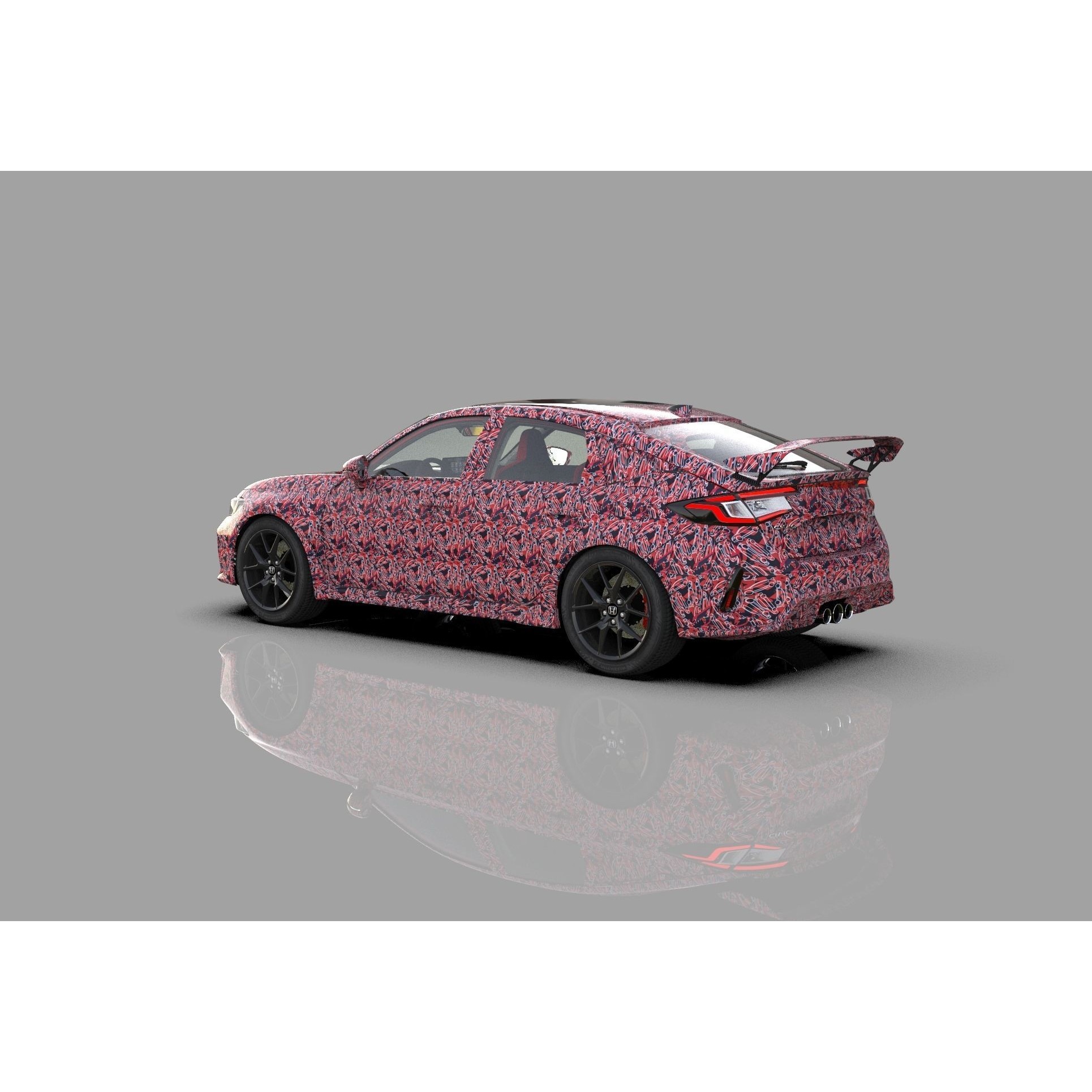 Honda Civic Type R 2022 - High-Poly 3D Model - View 23