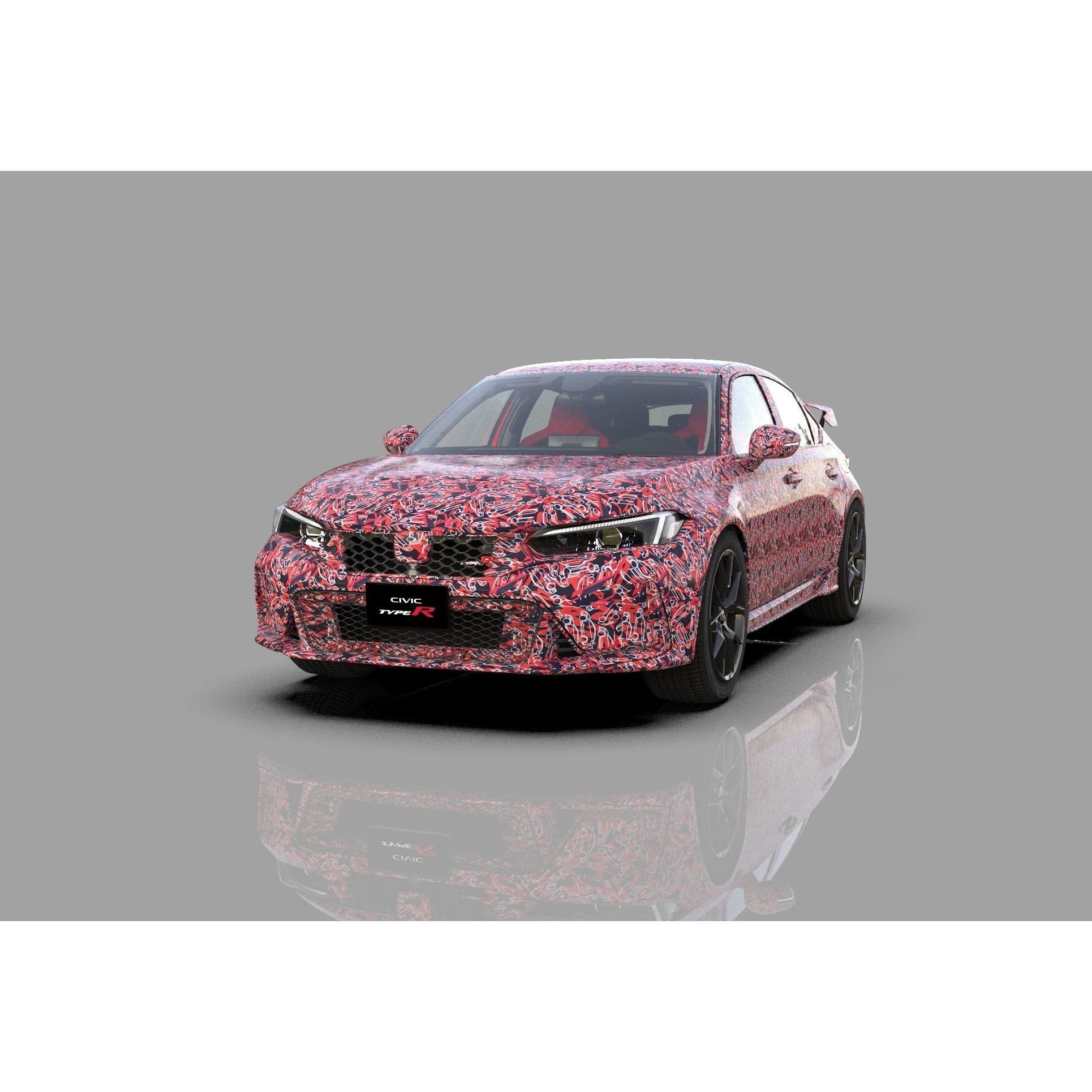 Honda Civic Type R 2022 - High-Poly 3D Model - View 24