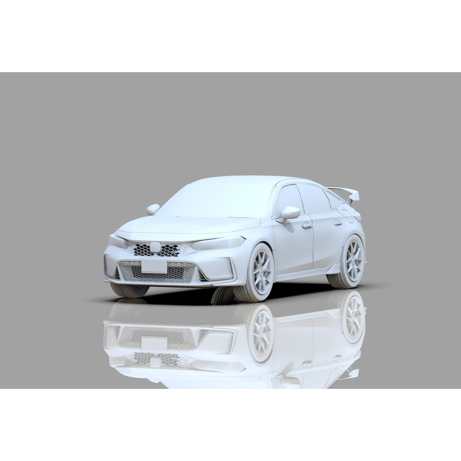 Honda Civic Type R 2022 - High-Poly 3D Model - View 30