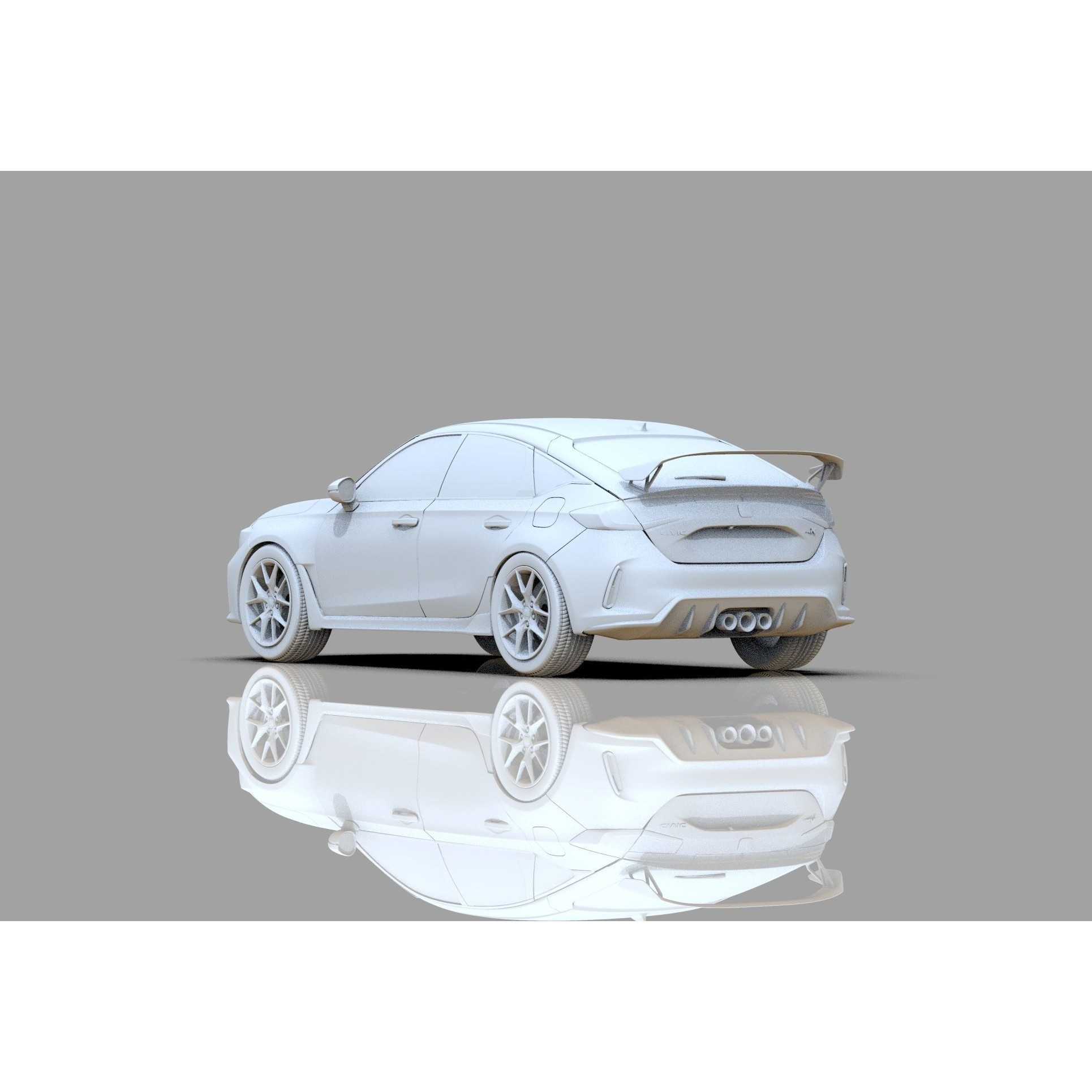 Honda Civic Type R 2022 - High-Poly 3D Model - View 32