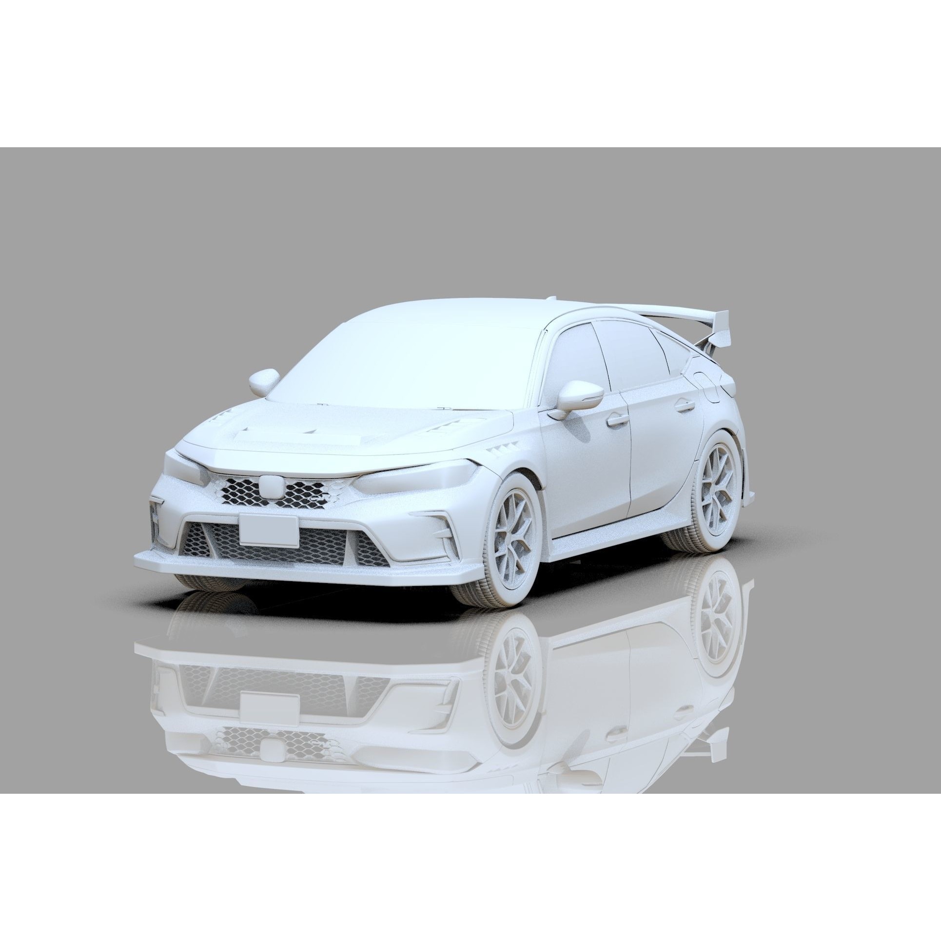 Honda Civic Type R 2022 - High-Poly 3D Model - View 36
