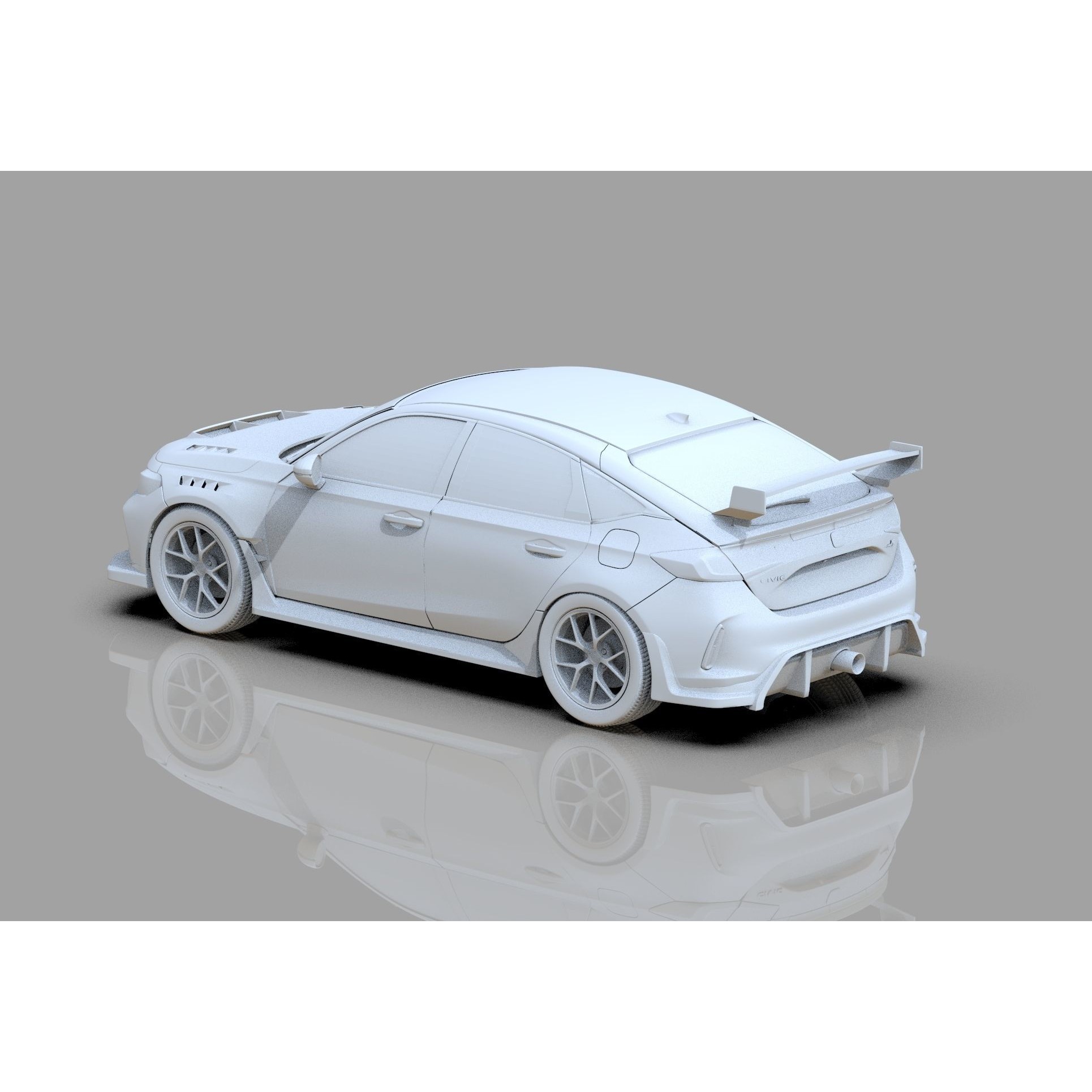Honda Civic Type R 2022 - High-Poly 3D Model - View 37