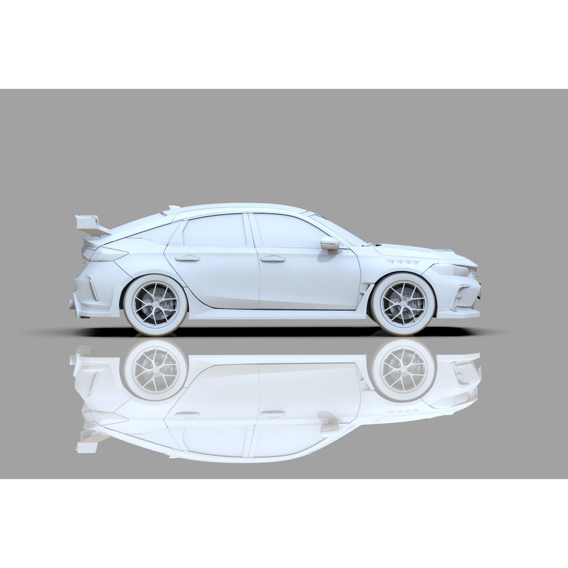 Honda Civic Type R 2022 - High-Poly 3D Model - View 38