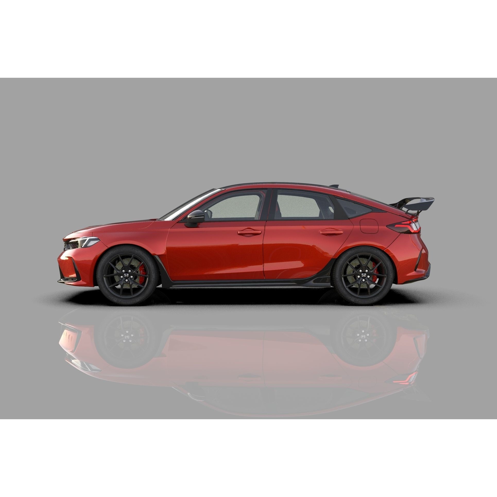 Honda Civic Type R 2022 - High-Poly 3D Model - View 4