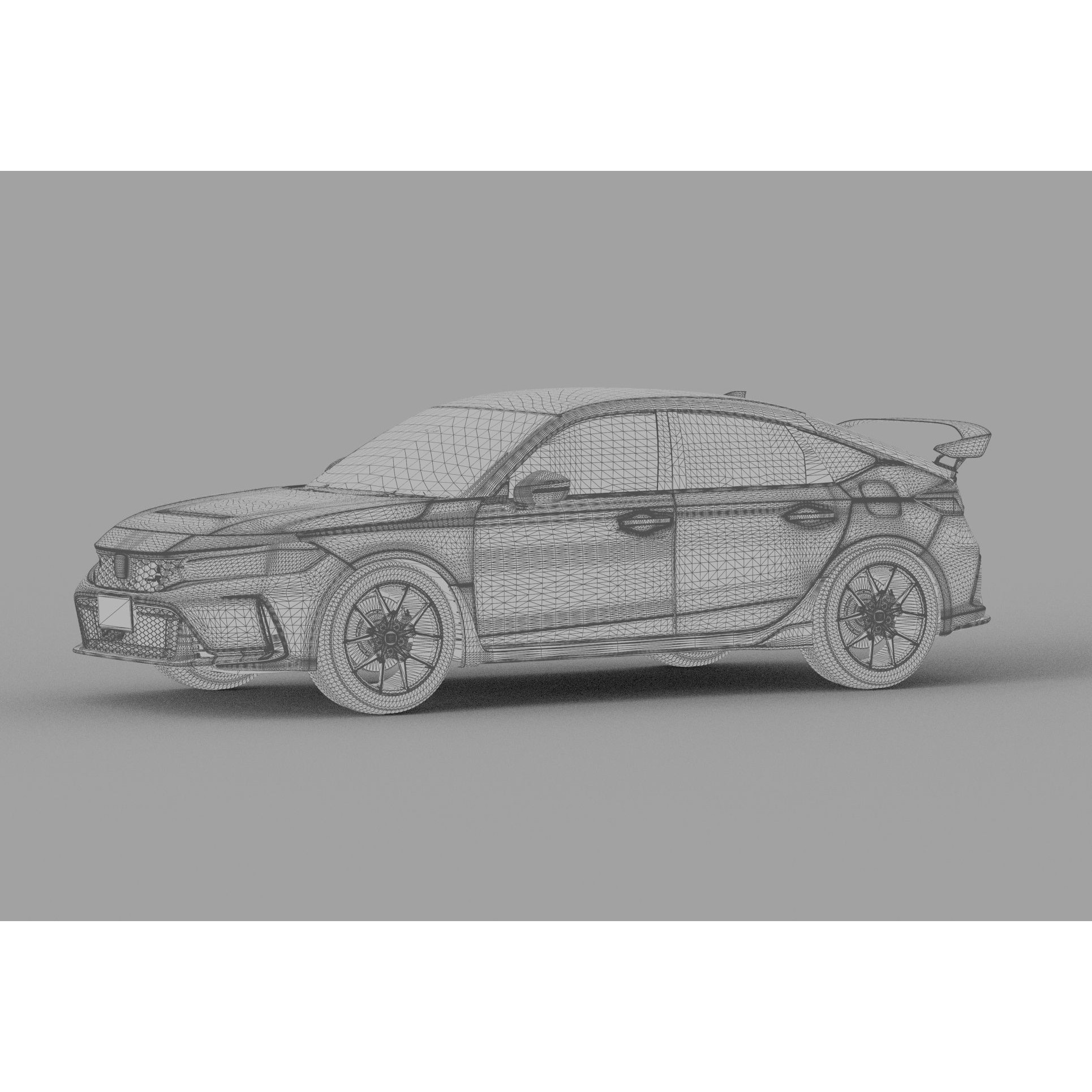 Honda Civic Type R 2022 - High-Poly 3D Model - View 46