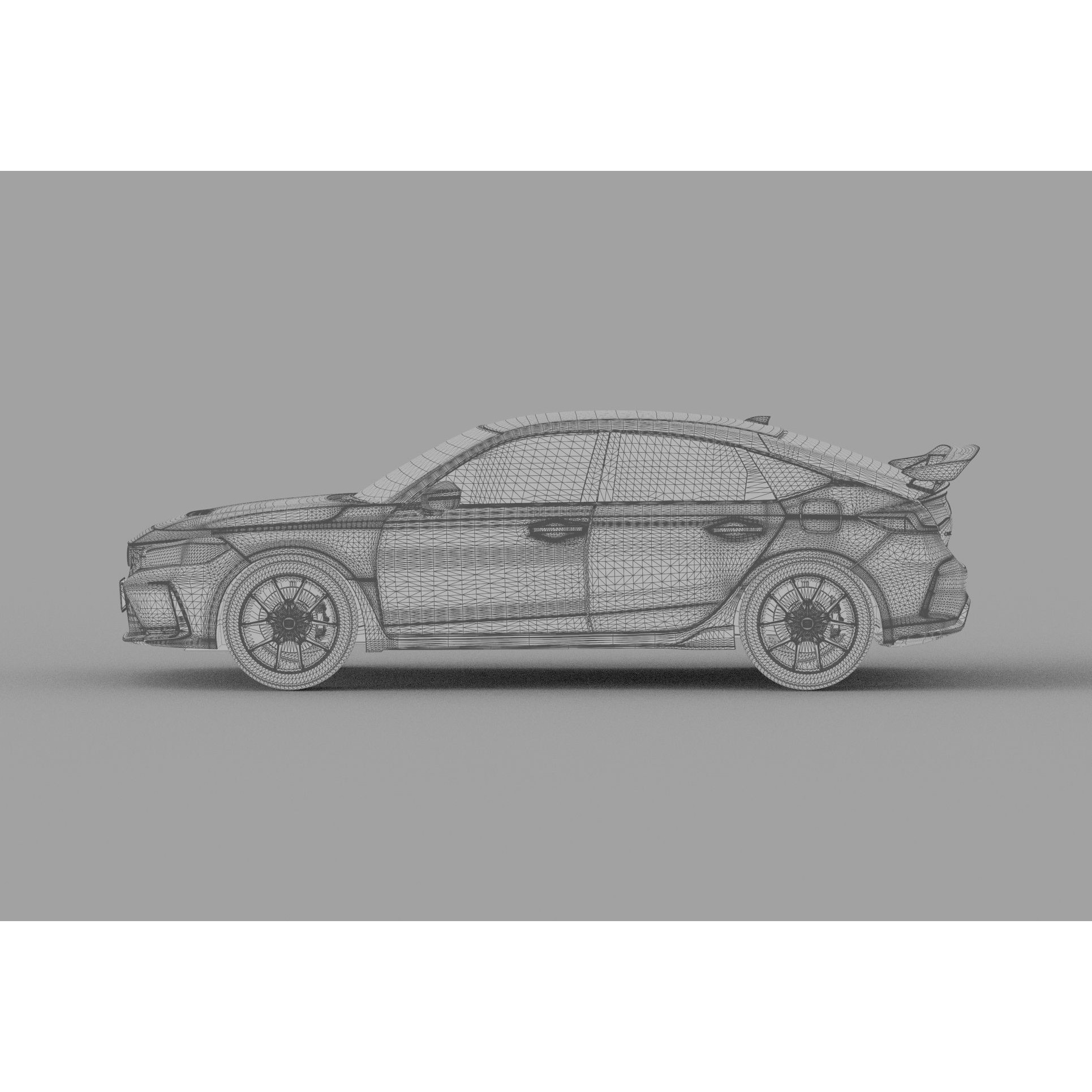 Honda Civic Type R 2022 - High-Poly 3D Model - View 47