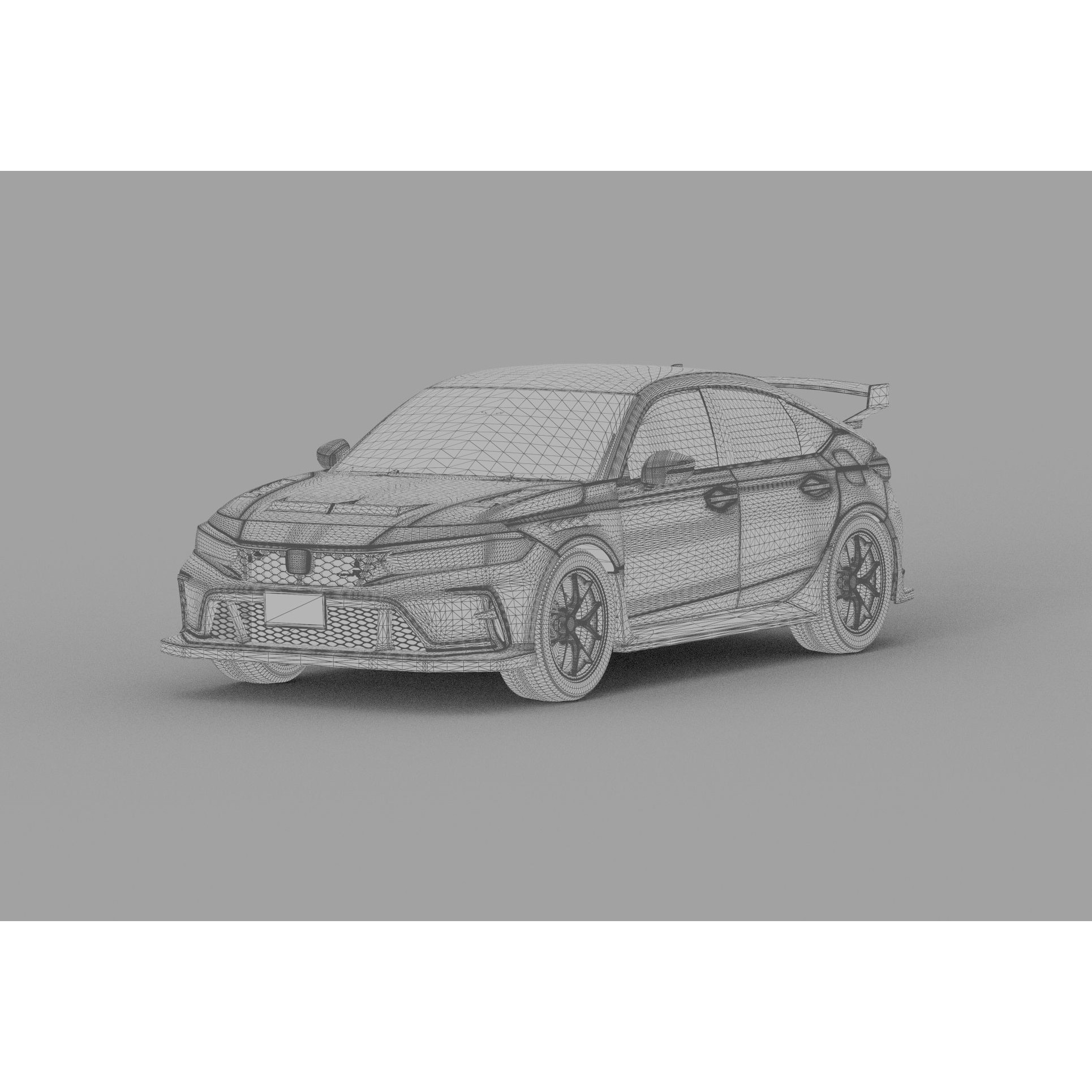 Honda Civic Type R 2022 - High-Poly 3D Model - View 49