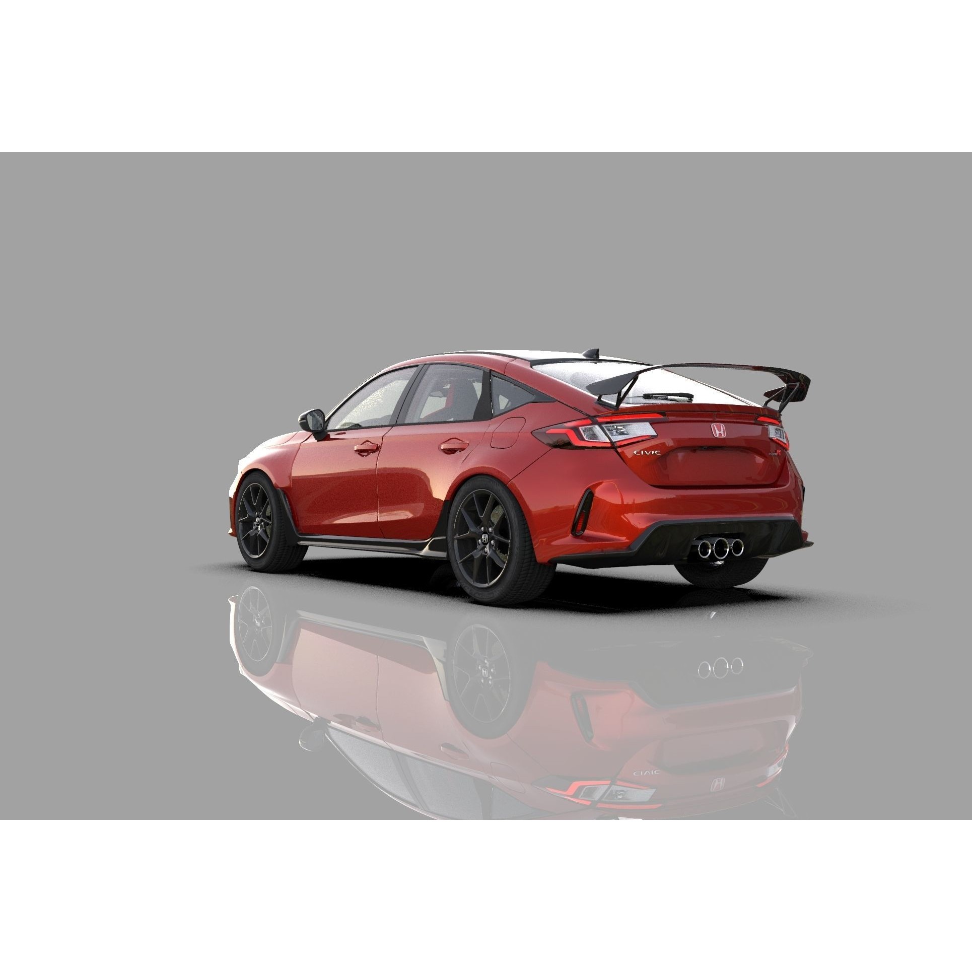 Honda Civic Type R 2022 - High-Poly 3D Model - View 5