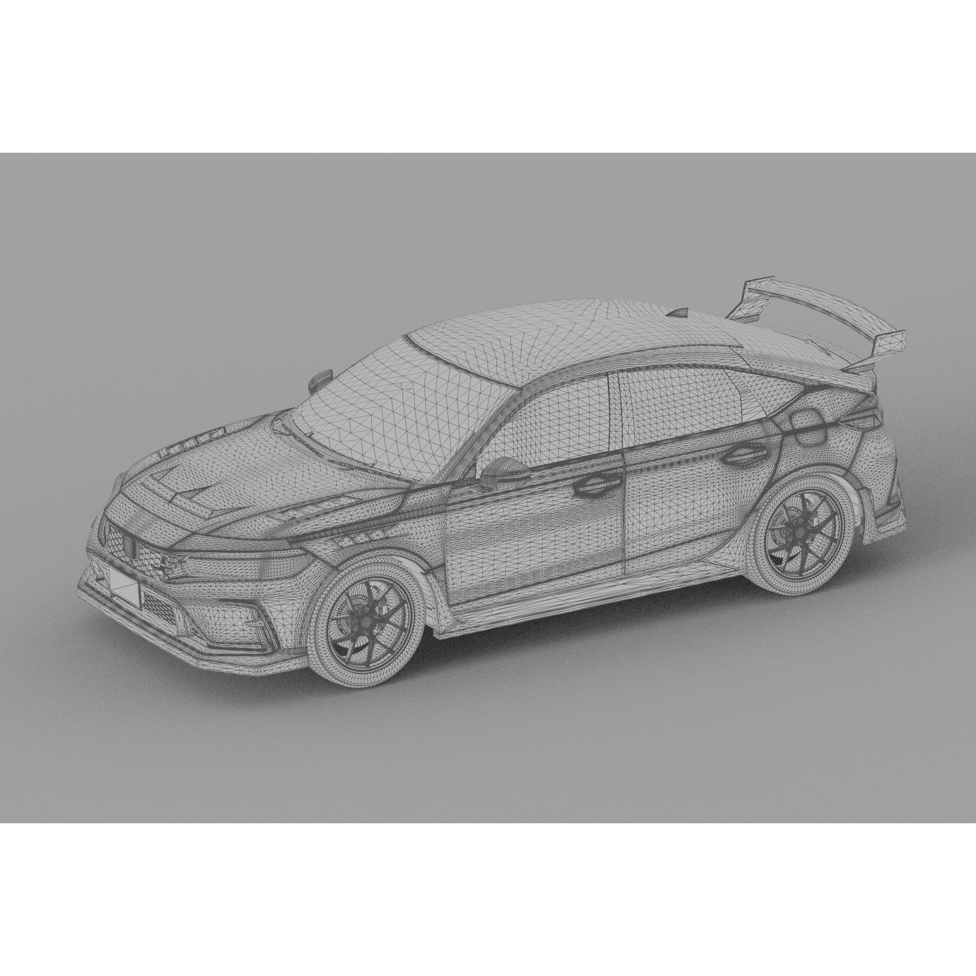 Honda Civic Type R 2022 - High-Poly 3D Model - View 50
