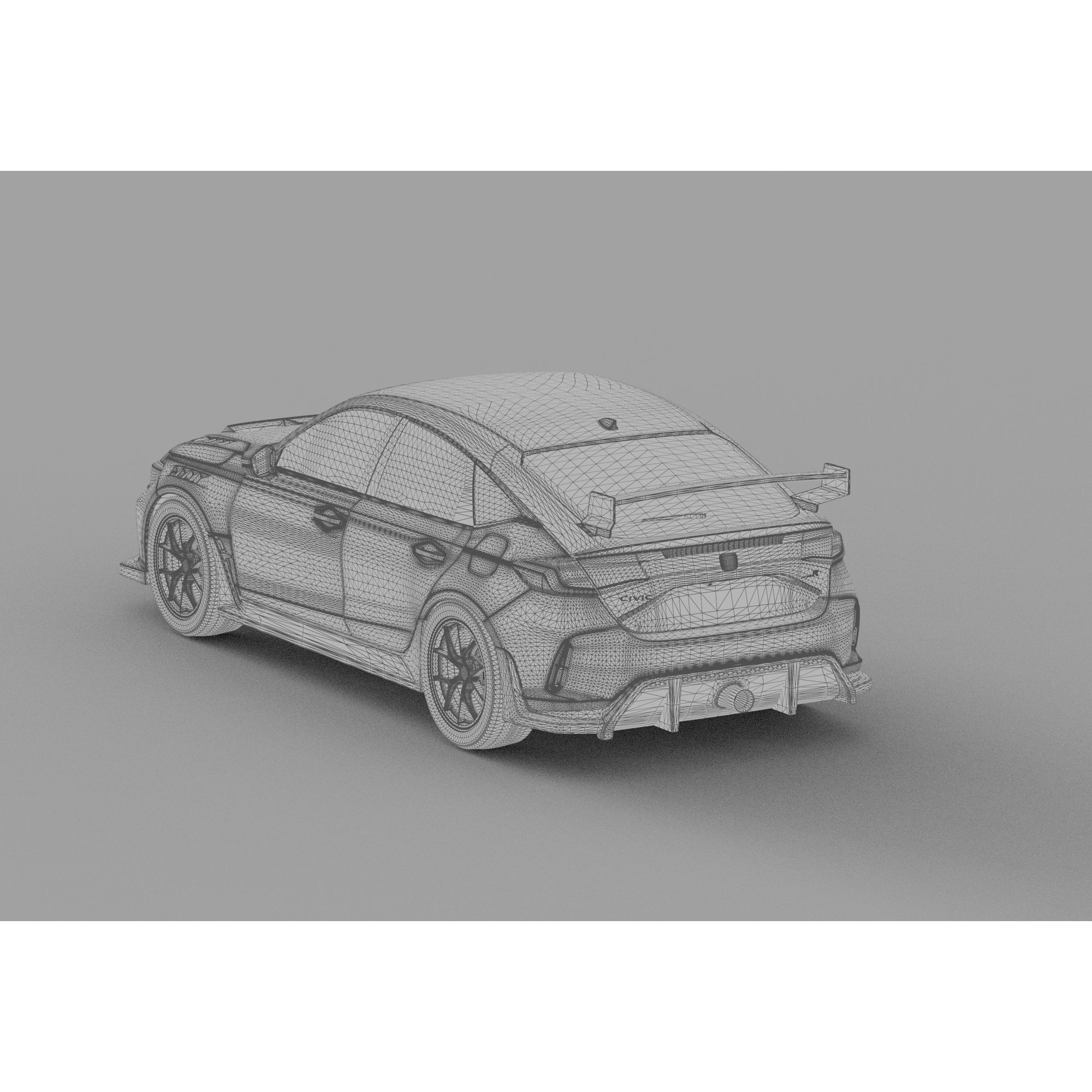 Honda Civic Type R 2022 - High-Poly 3D Model - View 51