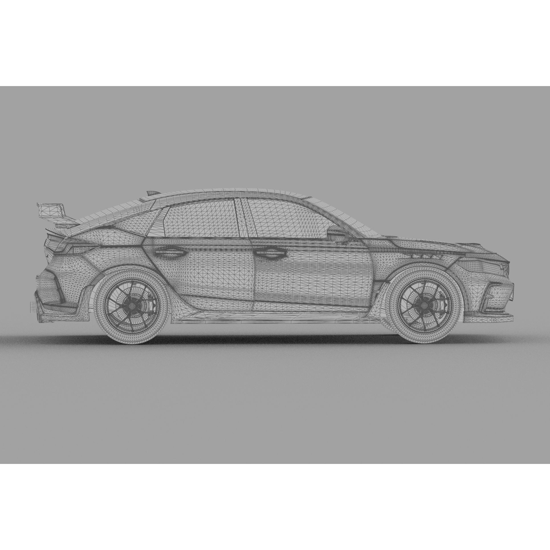 Honda Civic Type R 2022 - High-Poly 3D Model - View 52