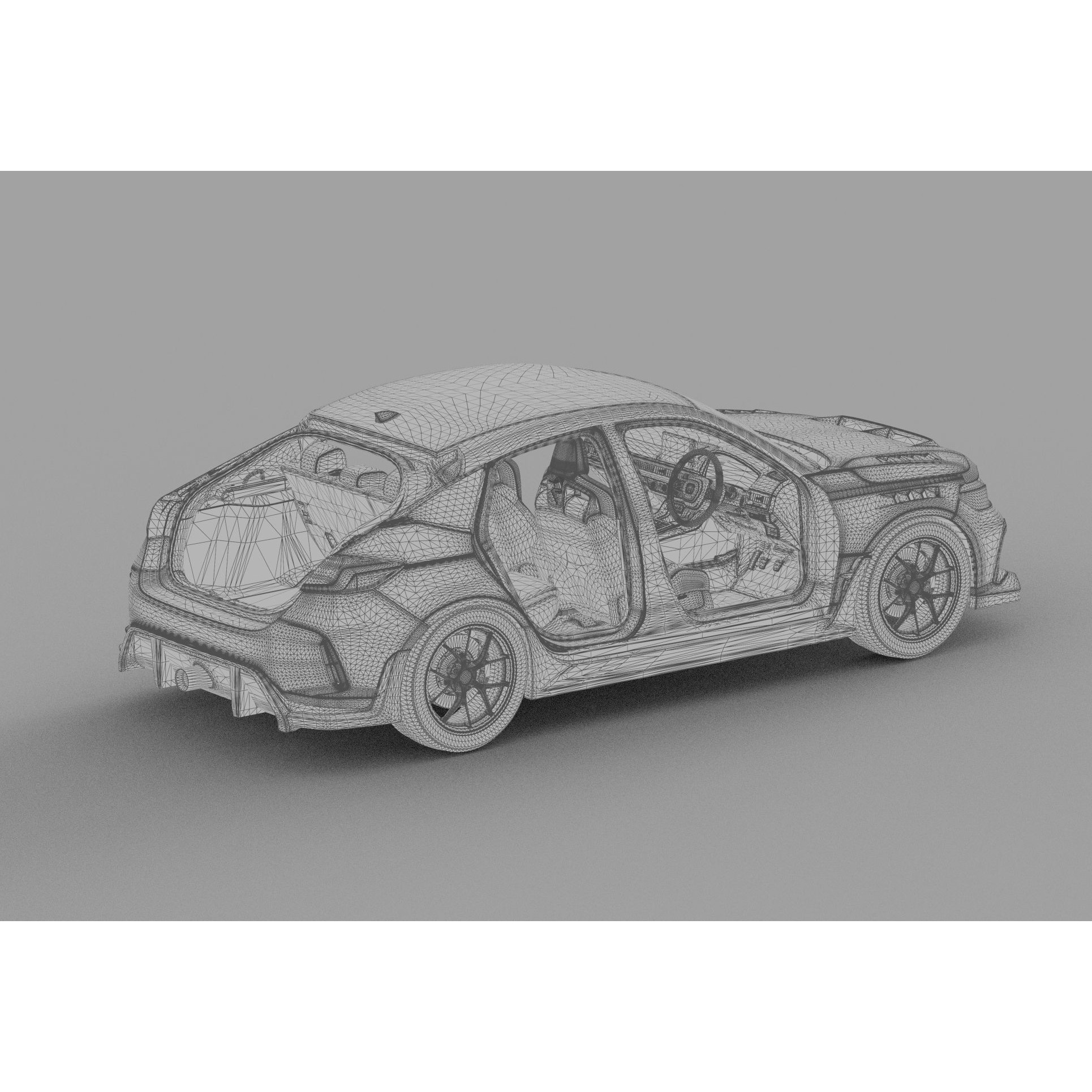 Honda Civic Type R 2022 - High-Poly 3D Model - View 54