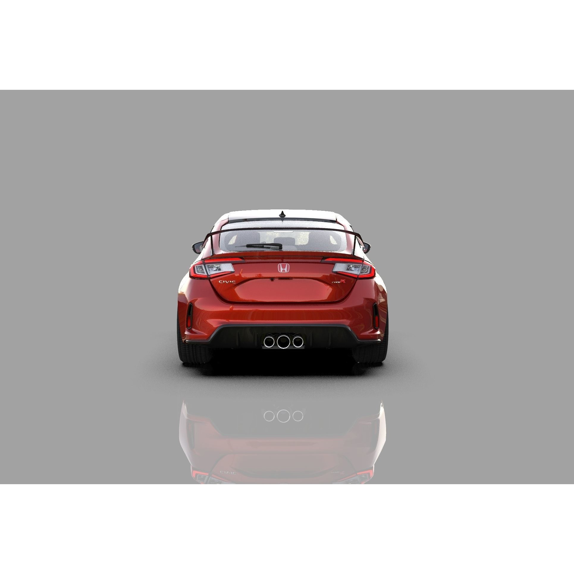 Honda Civic Type R 2022 - High-Poly 3D Model - View 6