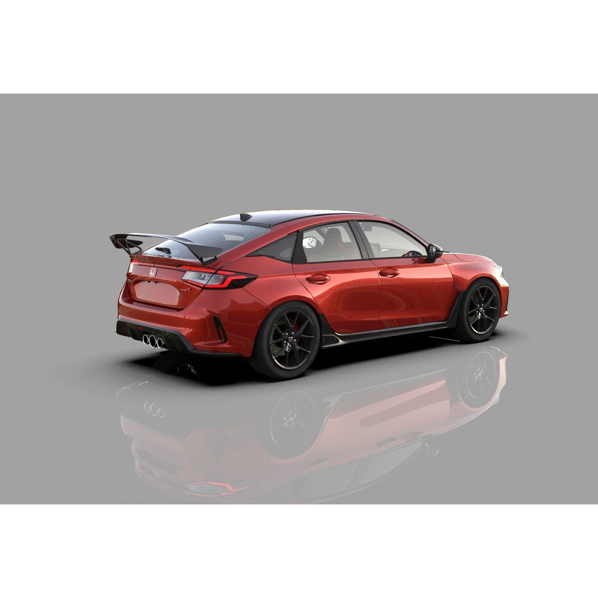 Honda Civic Type R 2022 - High-Poly 3D Model - View 7