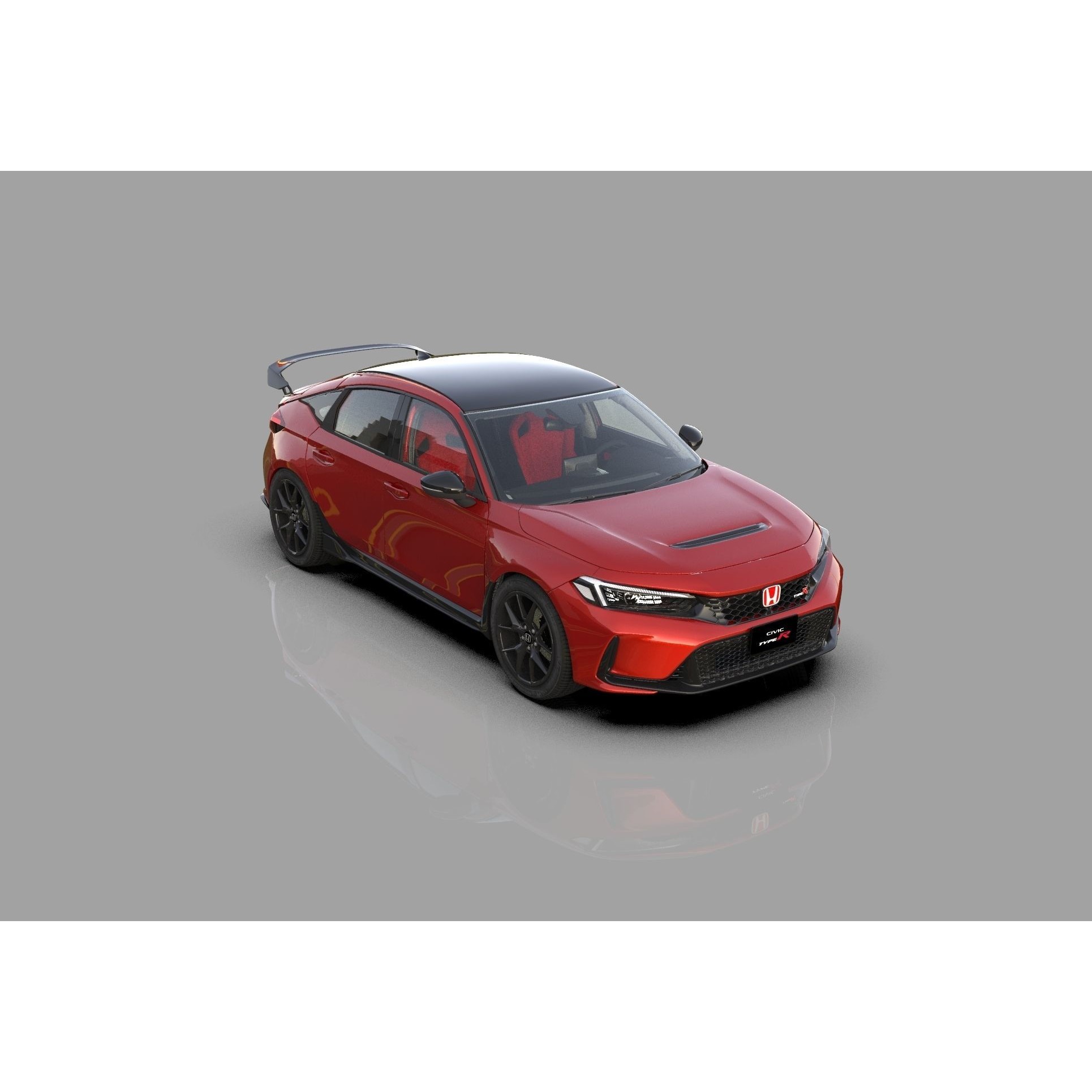 Honda Civic Type R 2022 - High-Poly 3D Model - View 9