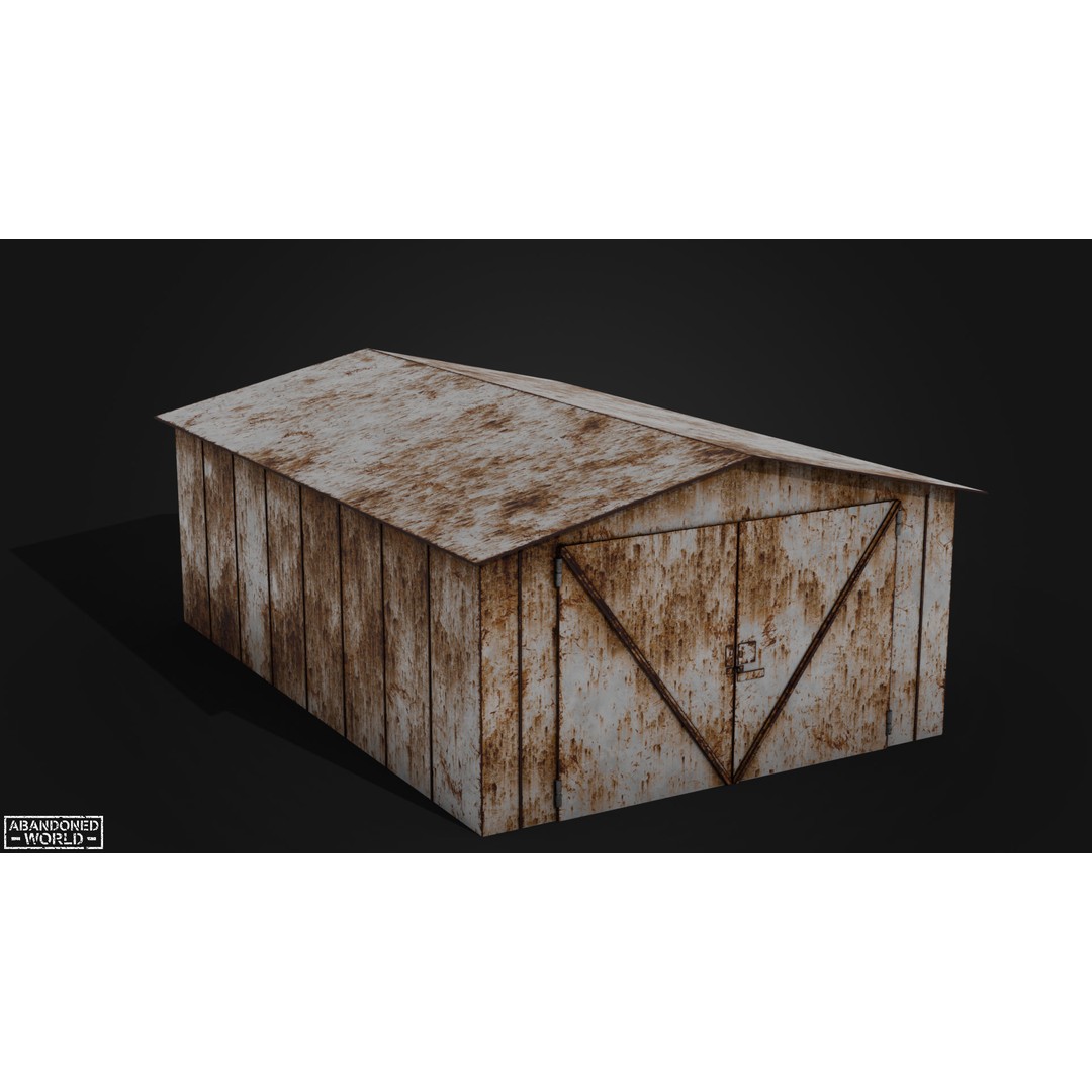 Garages 3D Model – Low Poly Urban Asset, FBX, PBR Textures - View 11