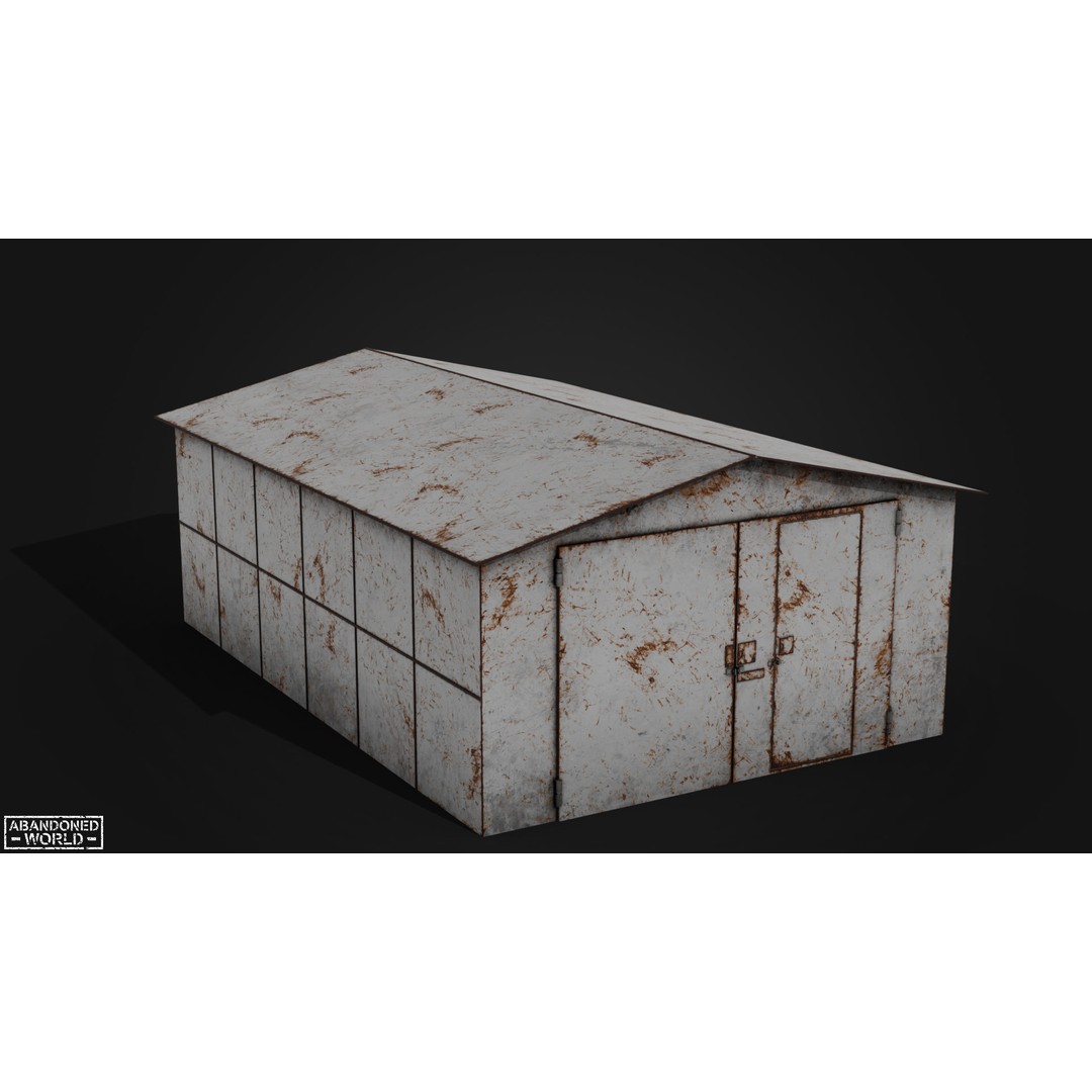 Garages 3D Model – Low Poly Urban Asset, FBX, PBR Textures - View 12
