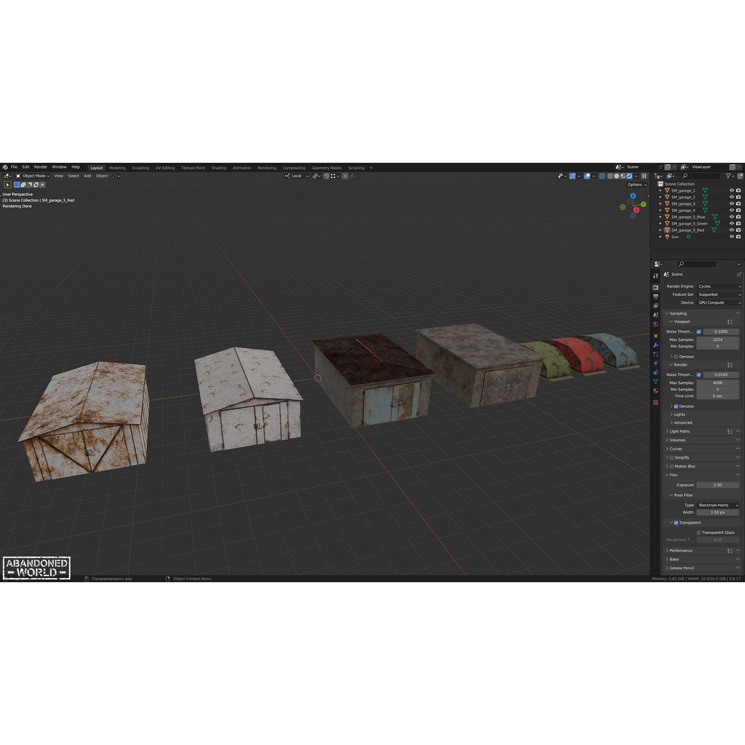 Garages 3D Model – Low Poly Urban Asset, FBX, PBR Textures - View 17
