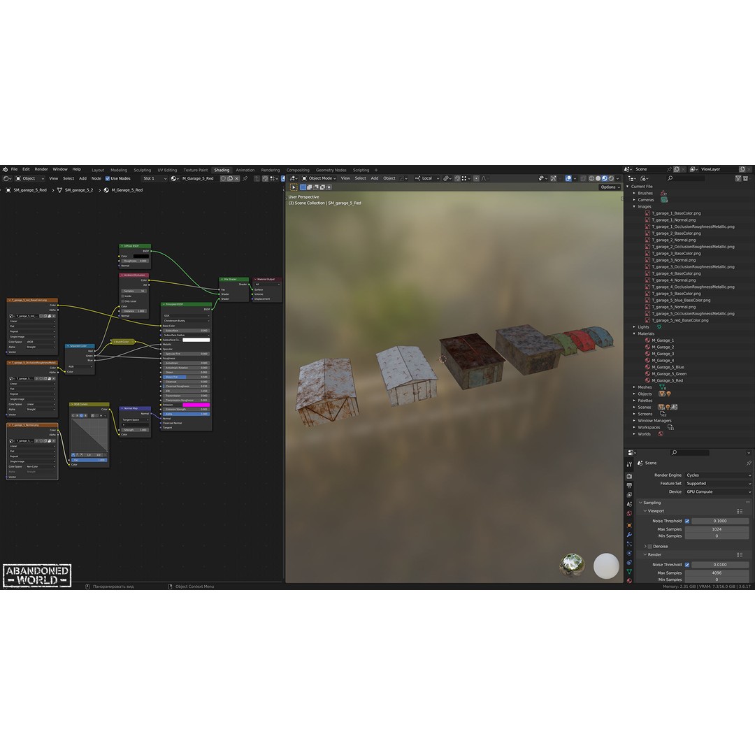 Garages 3D Model – Low Poly Urban Asset, FBX, PBR Textures - View 19