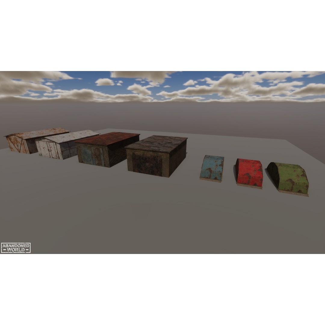 Garages 3D Model – Low Poly Urban Asset, FBX, PBR Textures - View 20