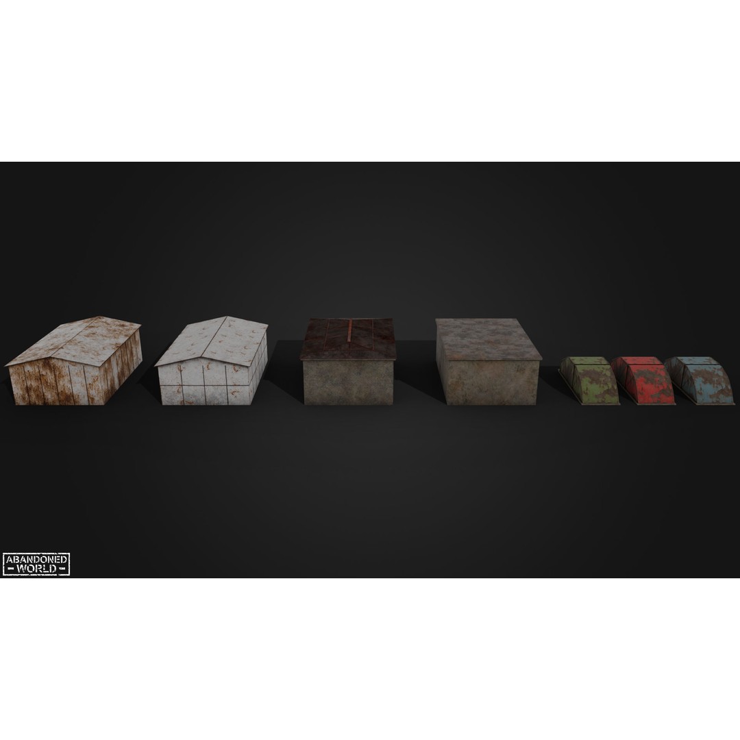 Garages 3D Model – Low Poly Urban Asset, FBX, PBR Textures - View 6