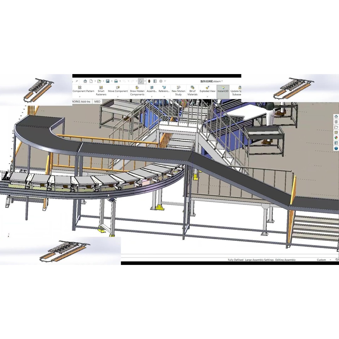 Cross Belt Sorter Conveyor 3D Model – Advanced Sorting System, Game Ready - View 13
