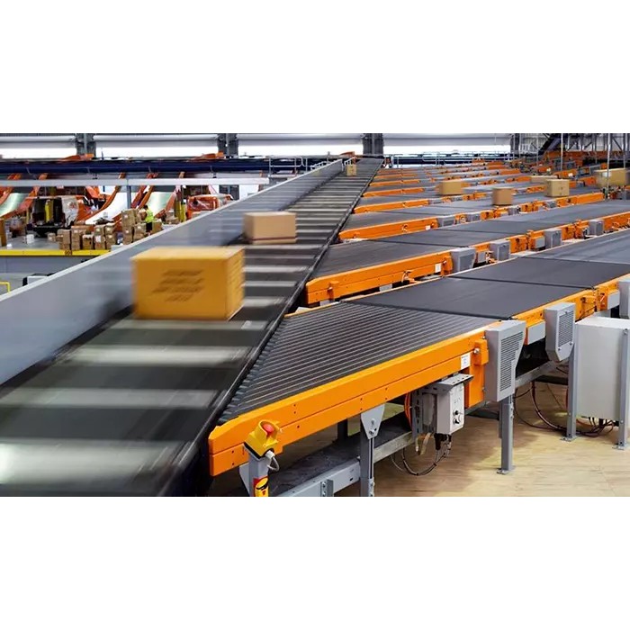 Cross Belt Sorter Conveyor 3D Model – Advanced Sorting System, Game Ready - View 3
