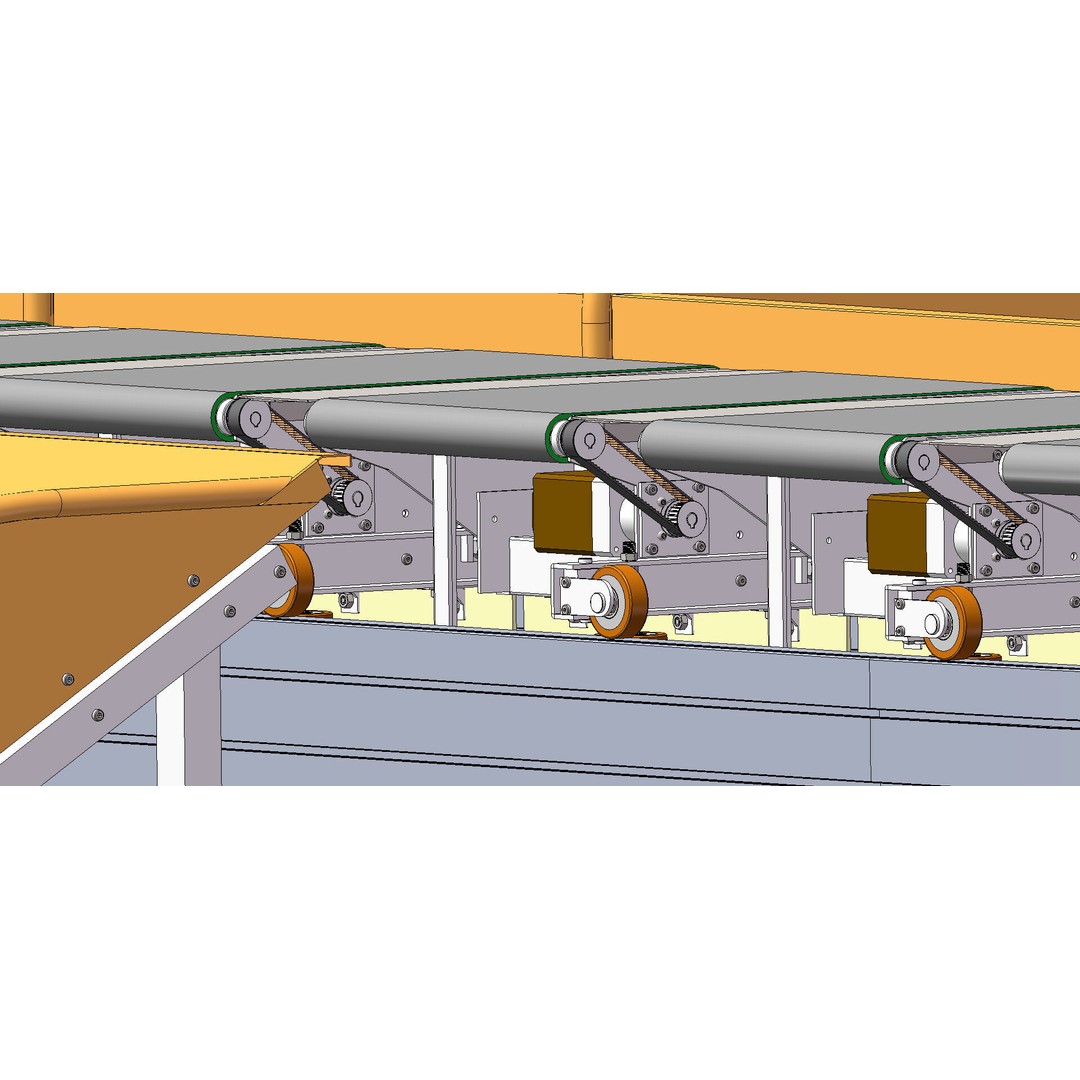 Cross Belt Sorter Conveyor 3D Model – Advanced Sorting System, Game Ready - View 8