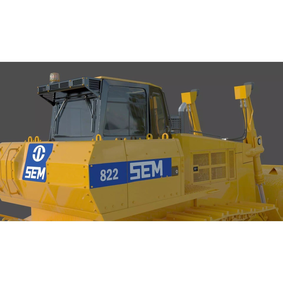 SEM 822 Track Tractor 3D Model – High Poly Industrial Vehicle, FBX, OBJ - View 11