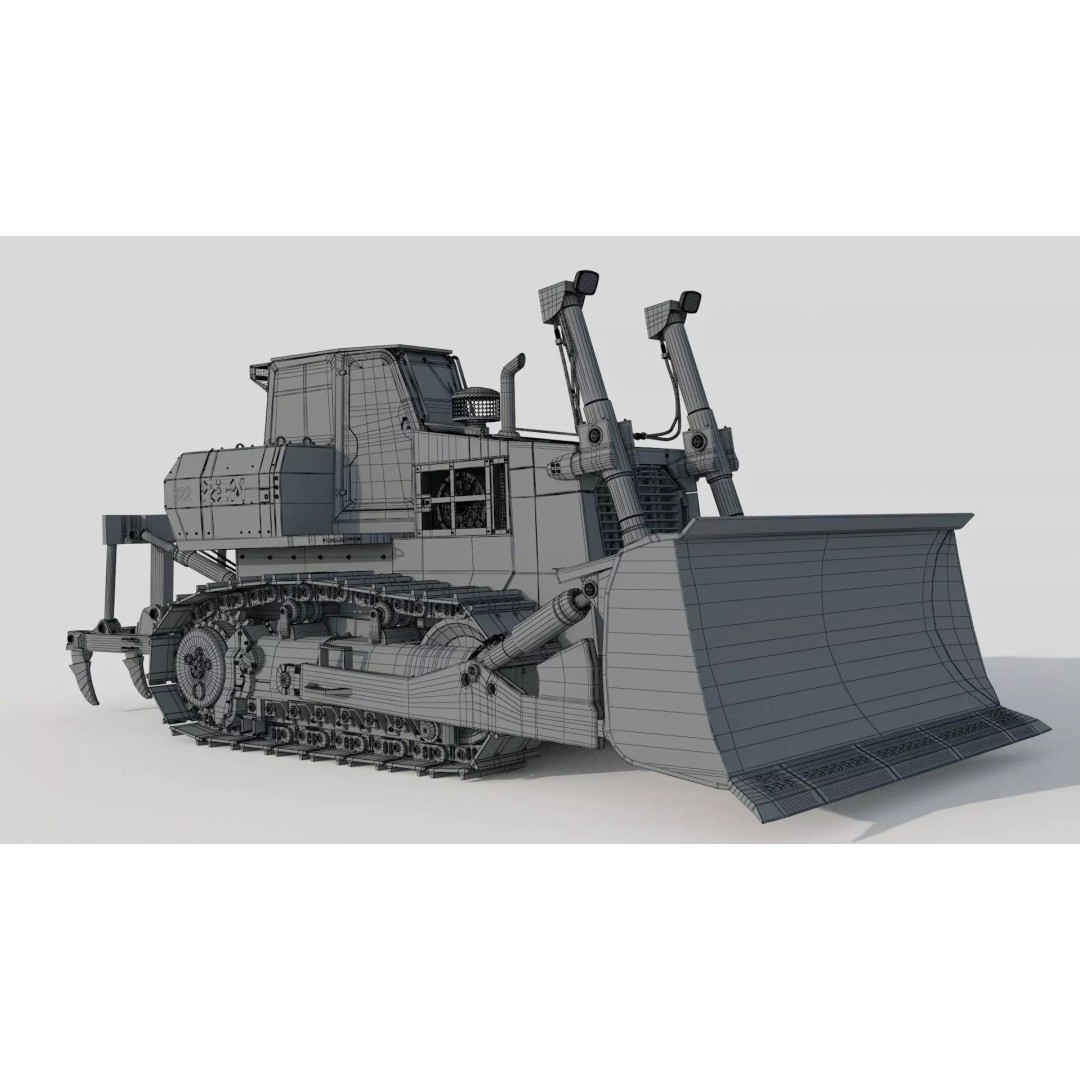 SEM 822 Track Tractor 3D Model – High Poly Industrial Vehicle, FBX, OBJ - View 16