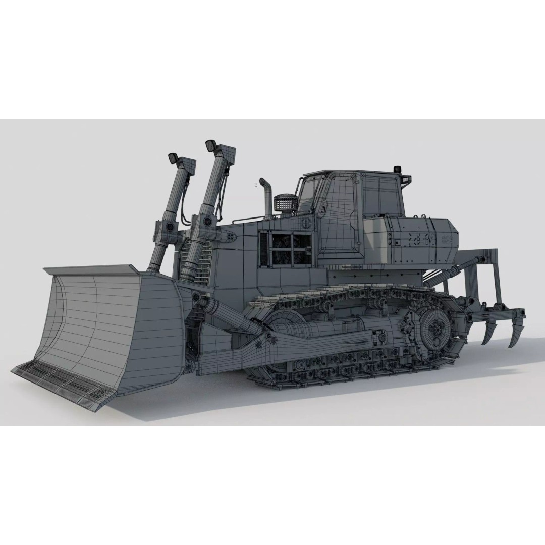 SEM 822 Track Tractor 3D Model – High Poly Industrial Vehicle, FBX, OBJ - View 17