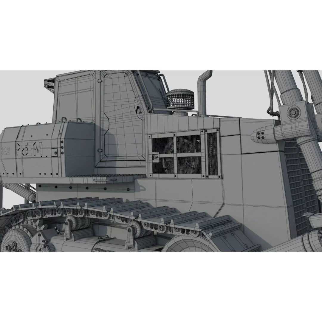 SEM 822 Track Tractor 3D Model – High Poly Industrial Vehicle, FBX, OBJ - View 20