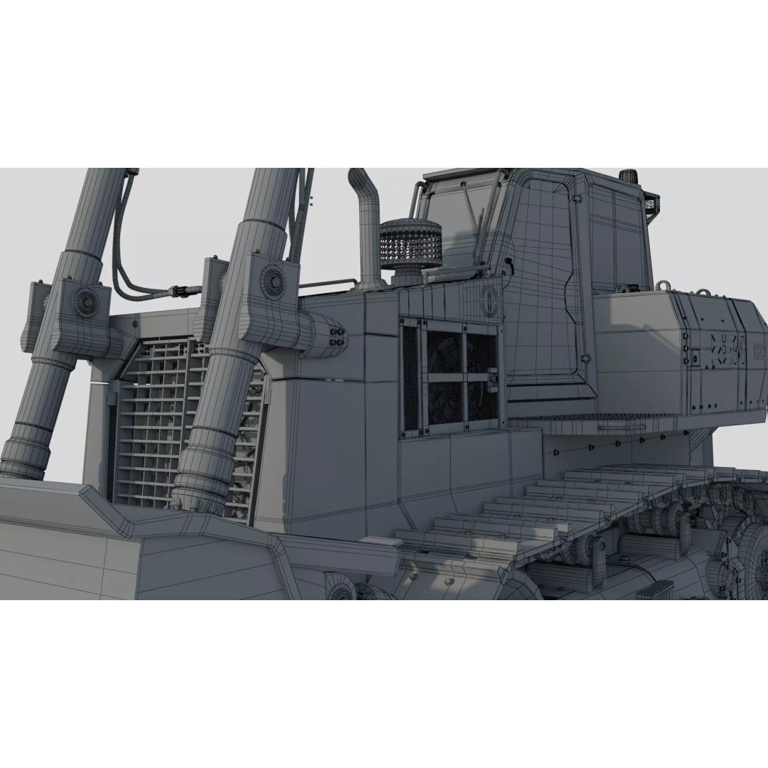 SEM 822 Track Tractor 3D Model – High Poly Industrial Vehicle, FBX, OBJ - View 21