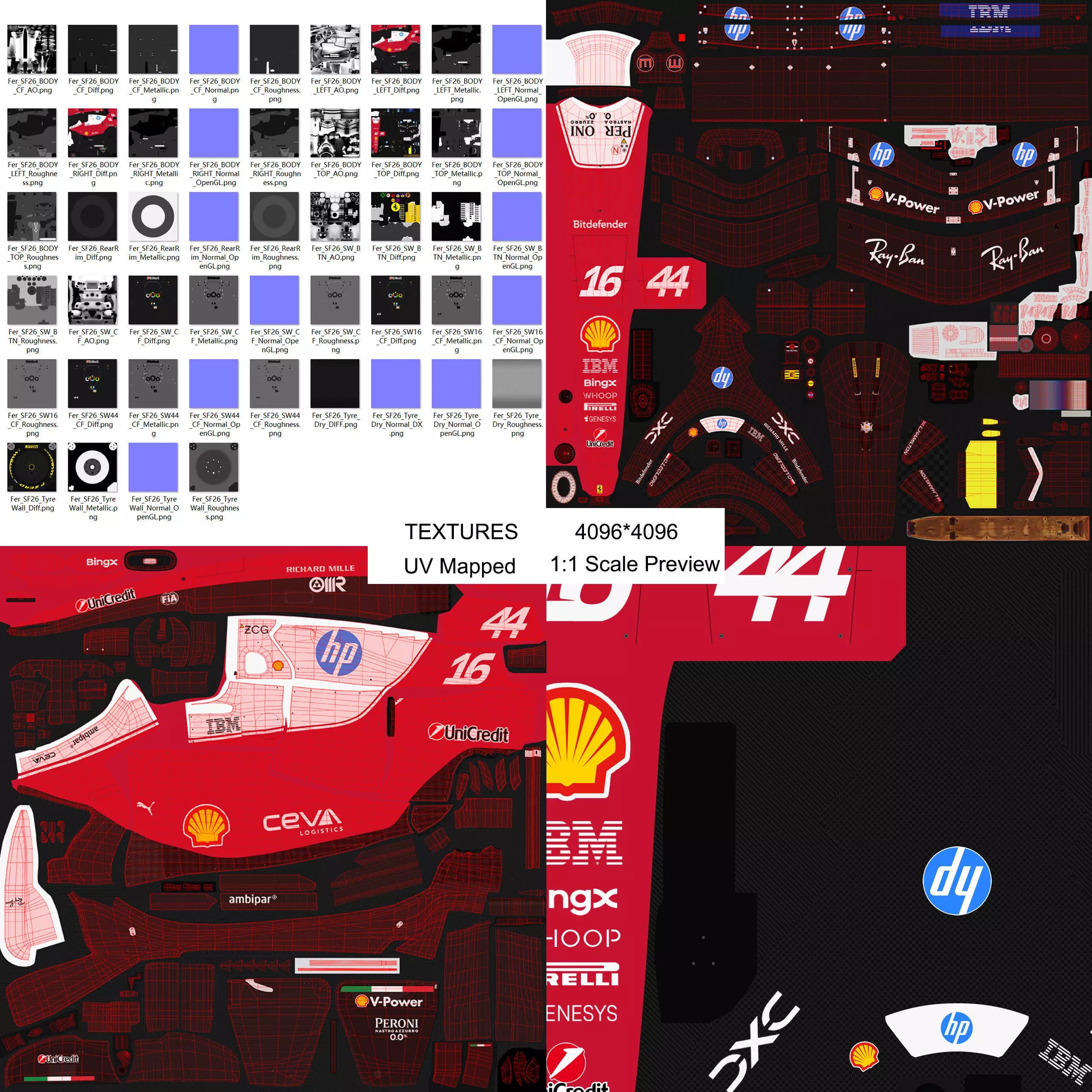 Ferrari SF-26 - Low-Poly Game-Ready 3D Model - View 22