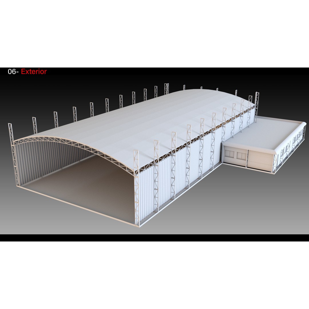 Industrial Sheds 3D Model – High Detail, Game-Ready Formats