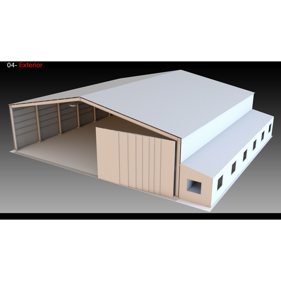 Industrial Sheds 3D Model – High Detail, Game-Ready Formats - View 10
