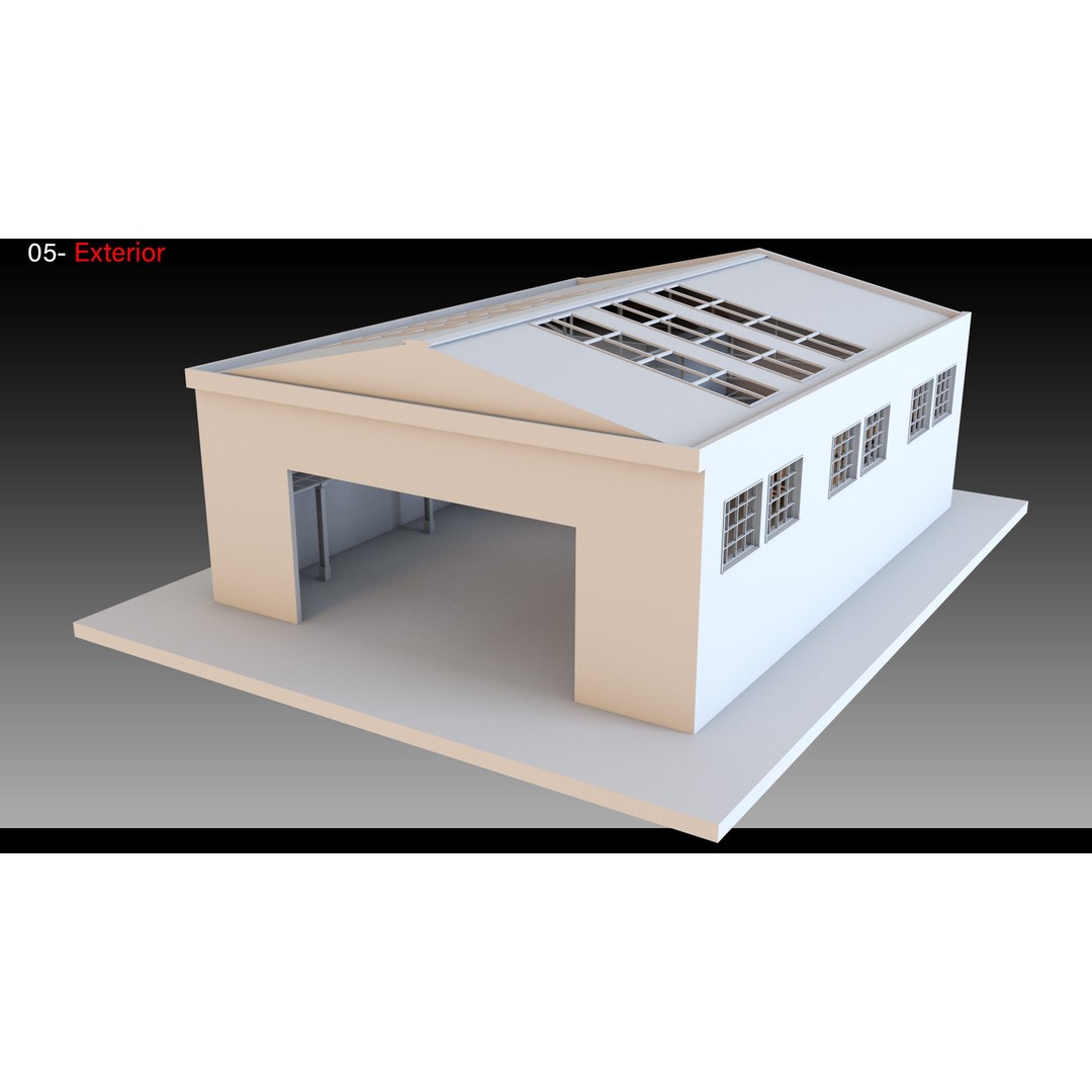 Industrial Sheds 3D Model – High Detail, Game-Ready Formats - View 13