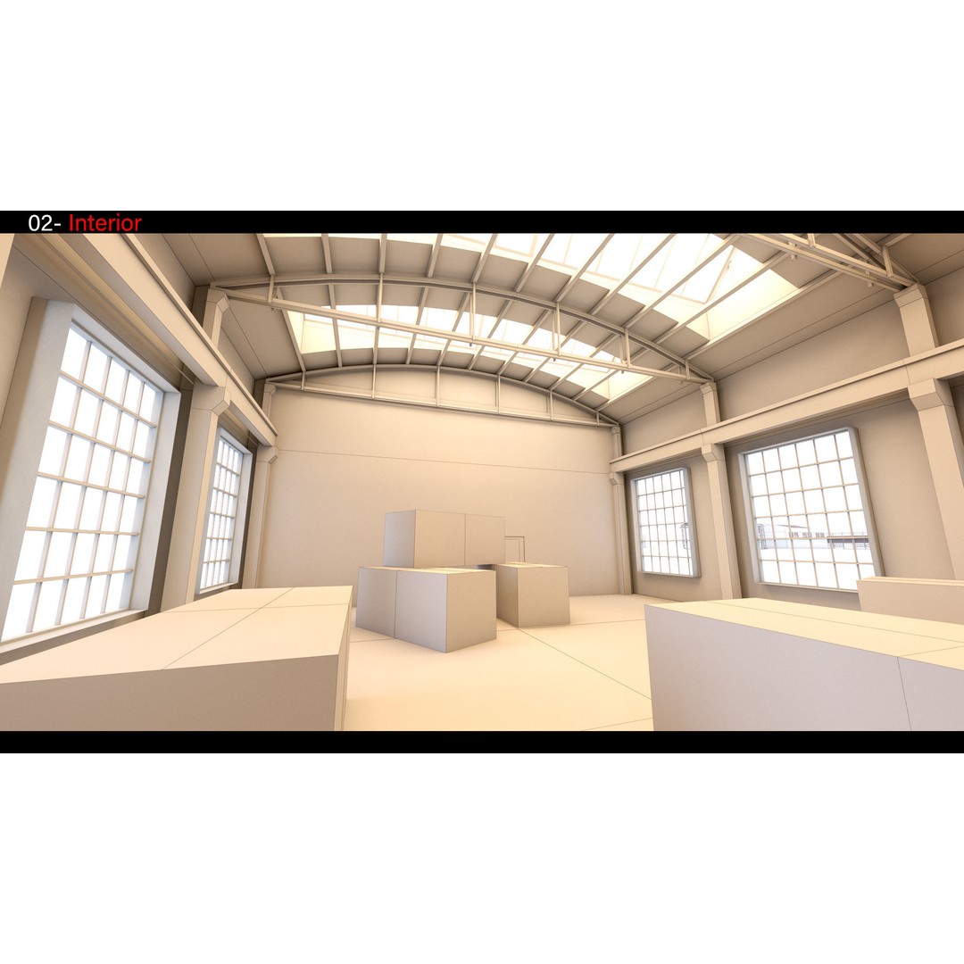 Industrial Sheds 3D Model – High Detail, Game-Ready Formats - View 4